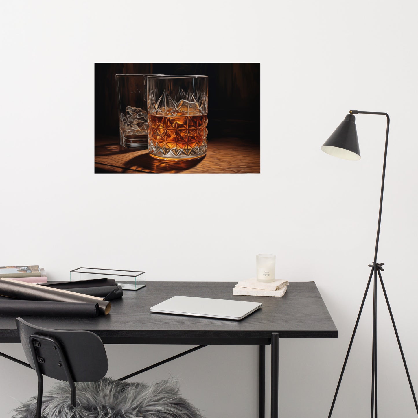 Cocktail Art: Evening Elixir Realism Digital Painting Artwork Loose Print