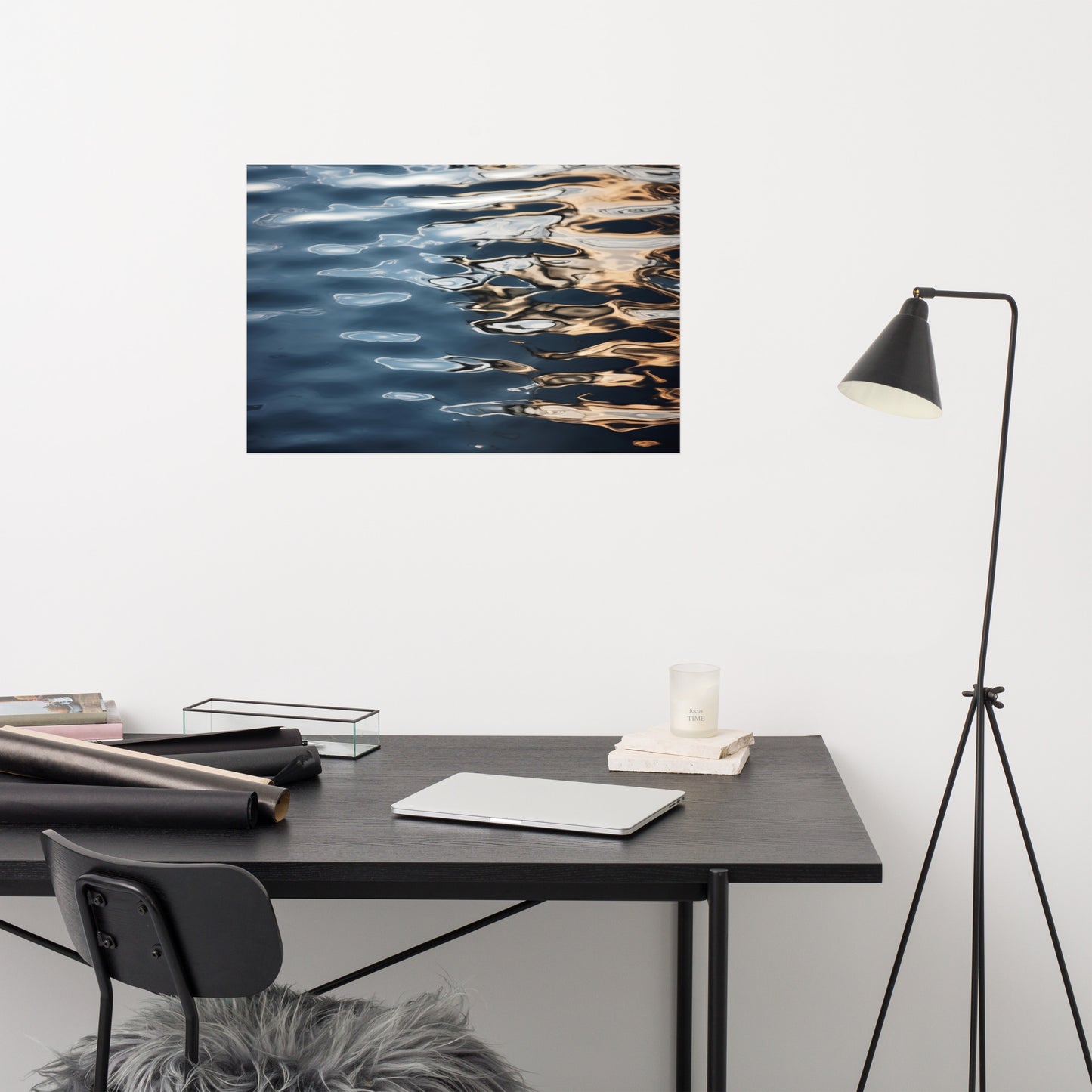 Golden Hour on the Water Realism Painting Digital Artwork Loose Art Print