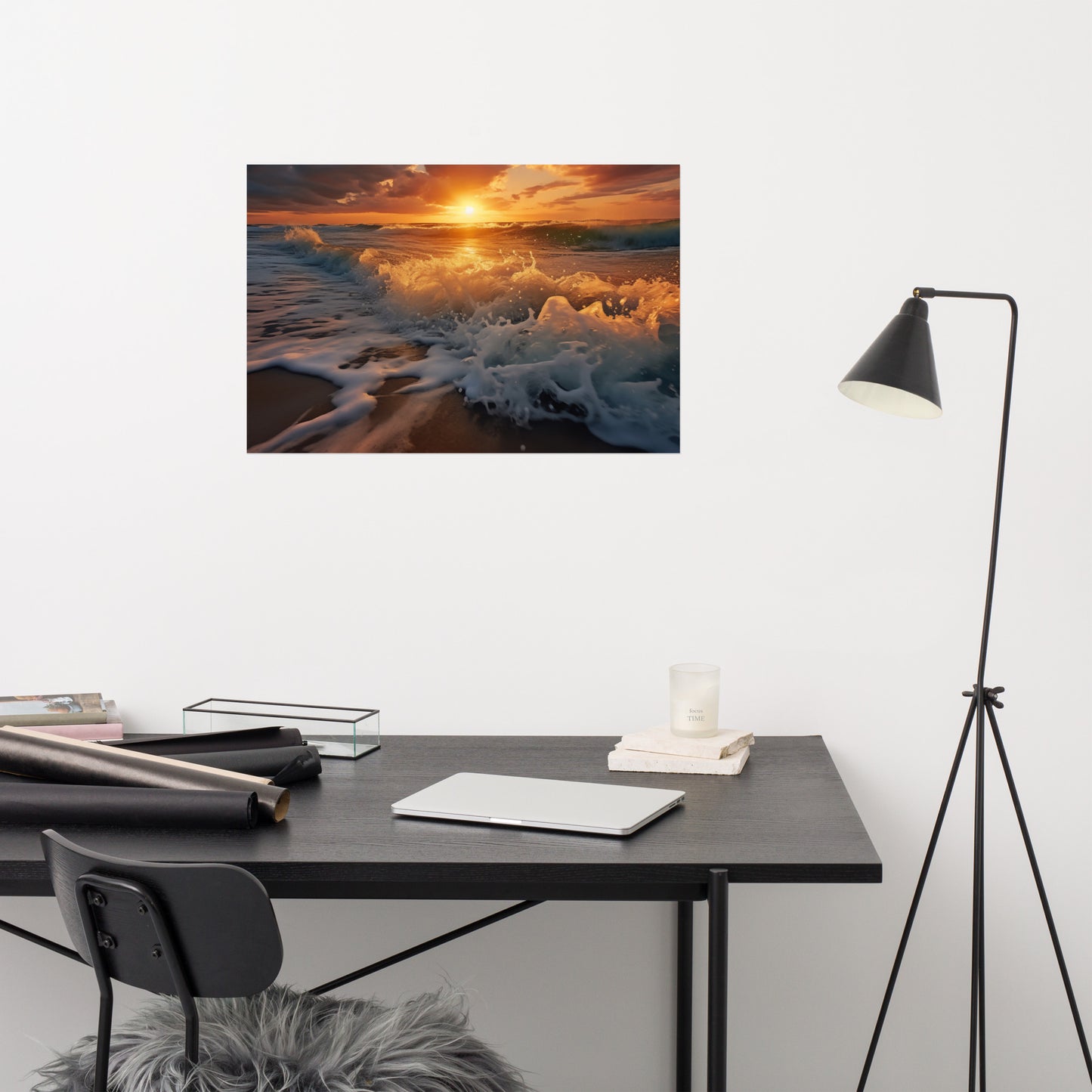 Golden Hour's Glow Realism Painting Digital Artwork Loose Art Print