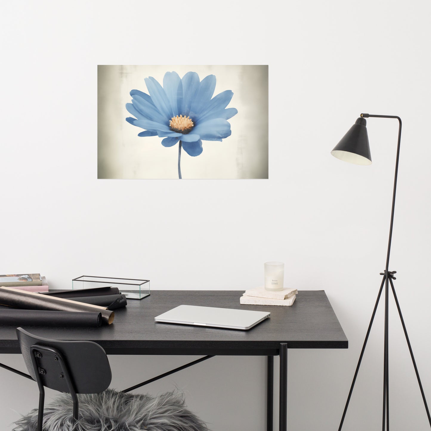 Blue Pastel Perfection Realism Painting Digital Artwork Loose Art Print