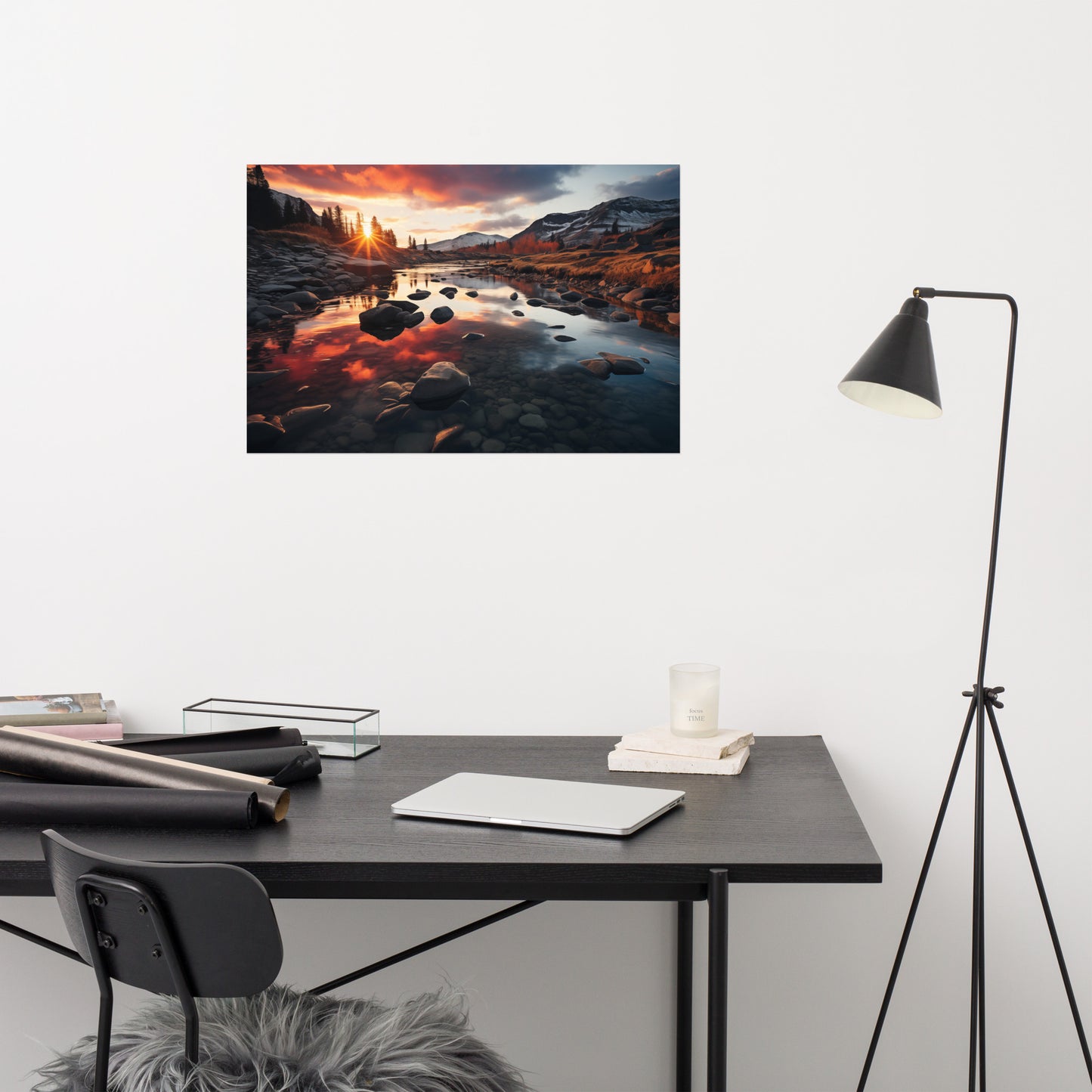 River of Fire Realism Painting Digital Artwork Loose Art Print