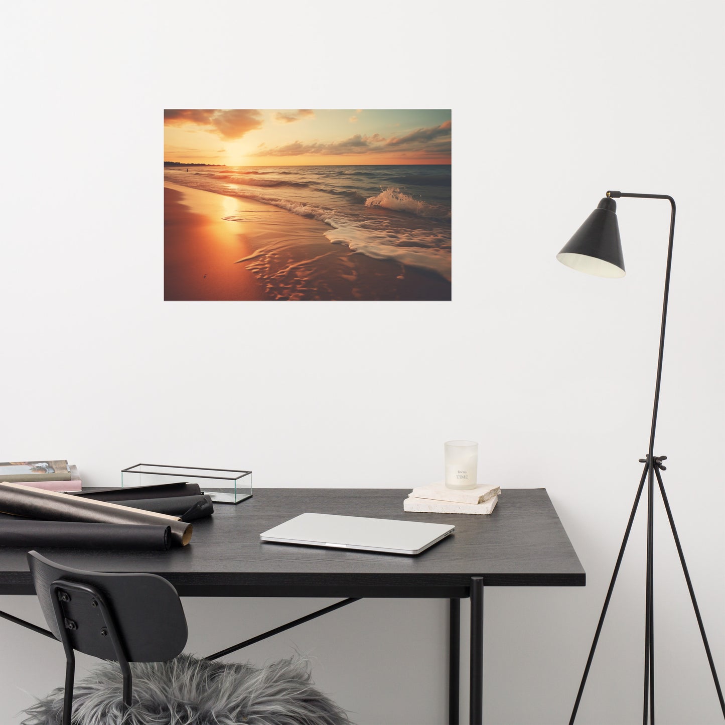 Seascape Serenade Realism Painting Digital Artwork Loose Art Print