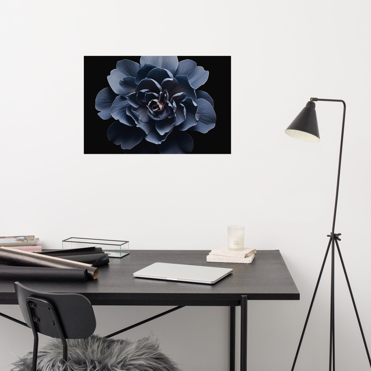 Solitary Bloom Realism Painting Digital Artwork Loose Art Print