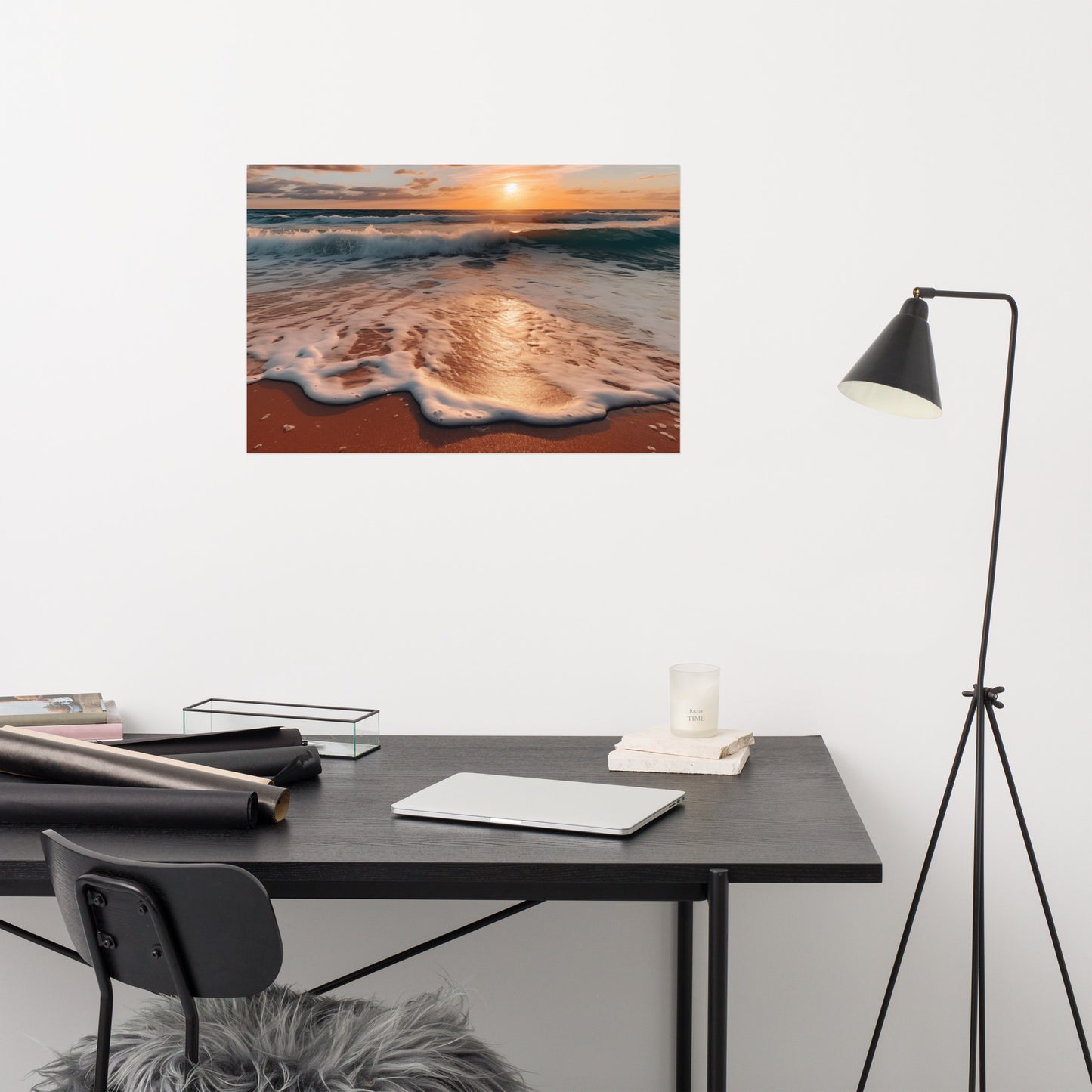 Solitude's Symphony Photorealistic Painting Digital Artwork Loose Art Print