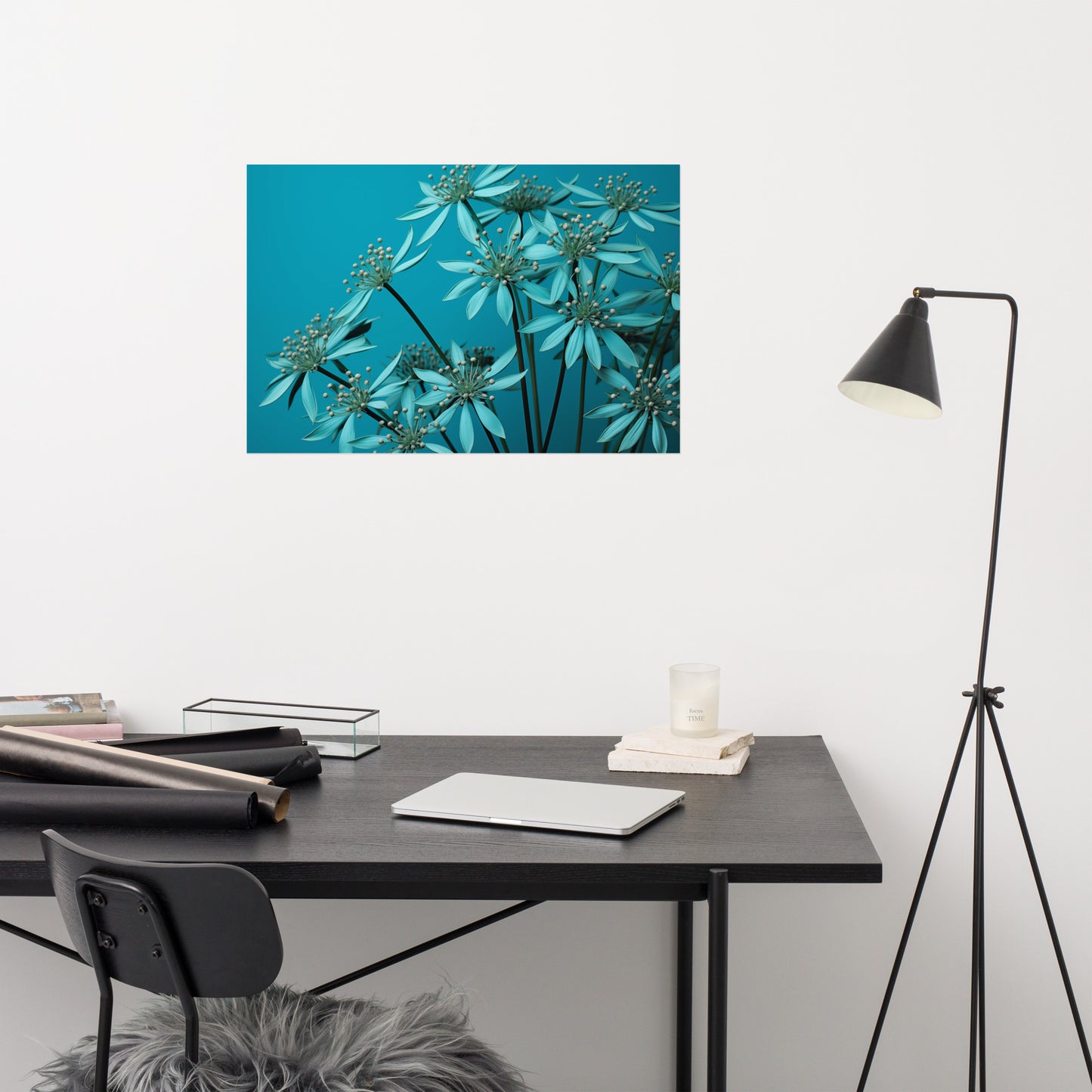 Turquoise Tranquility Realism Painting Digital Artwork Loose Art Print