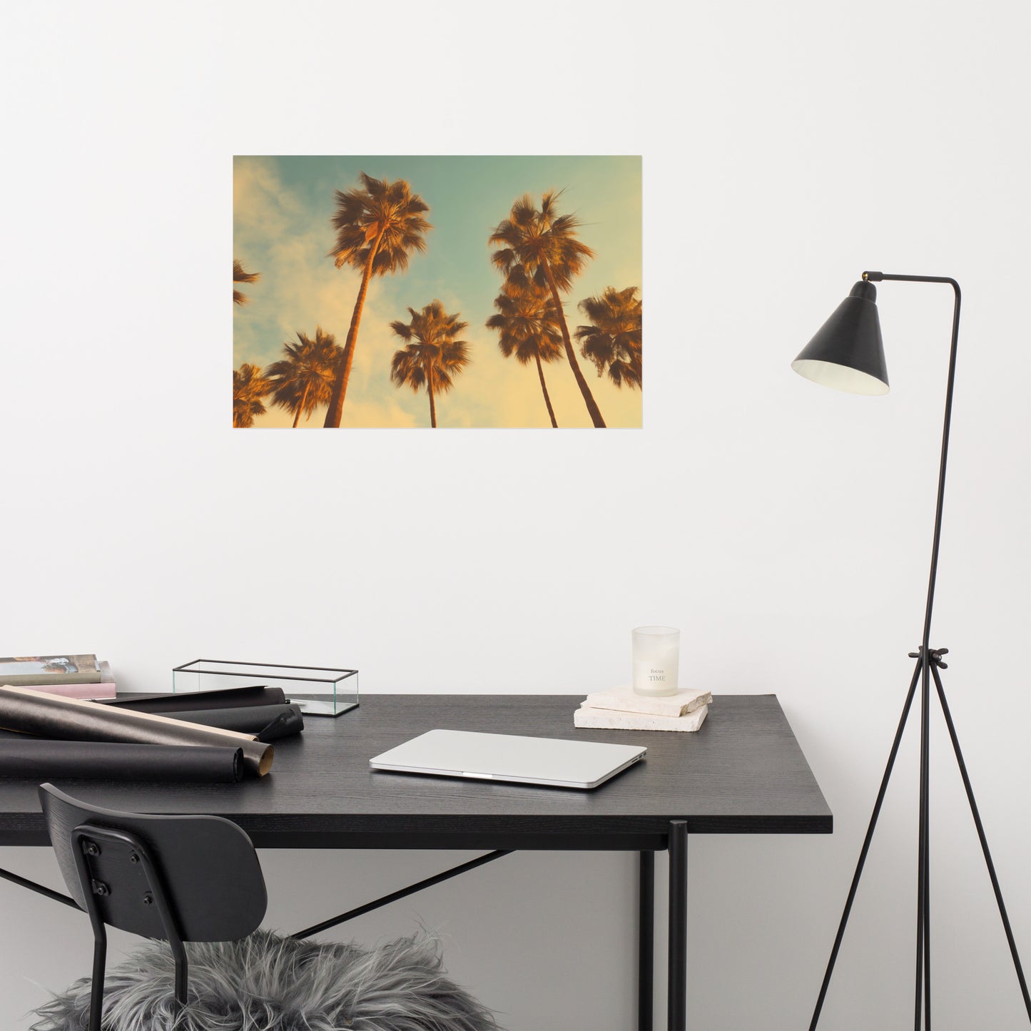 Tropical Twilight Vintage Retro Realism Painting Digital Artwork Loose Art Print