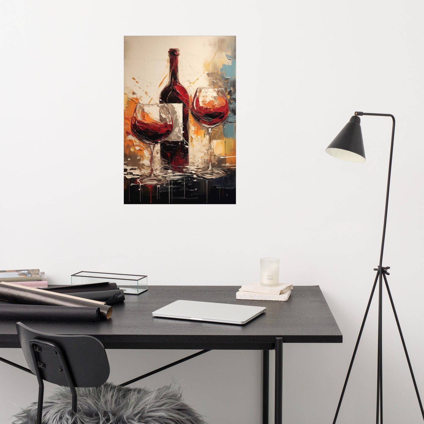 Uncorked Happiness Abstract Painting Digital Artwork Loose Art Print