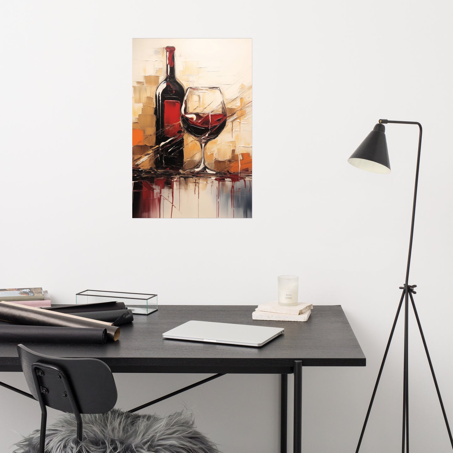 Vino Vibes Abstract Painting Digital Artwork Loose Art Print