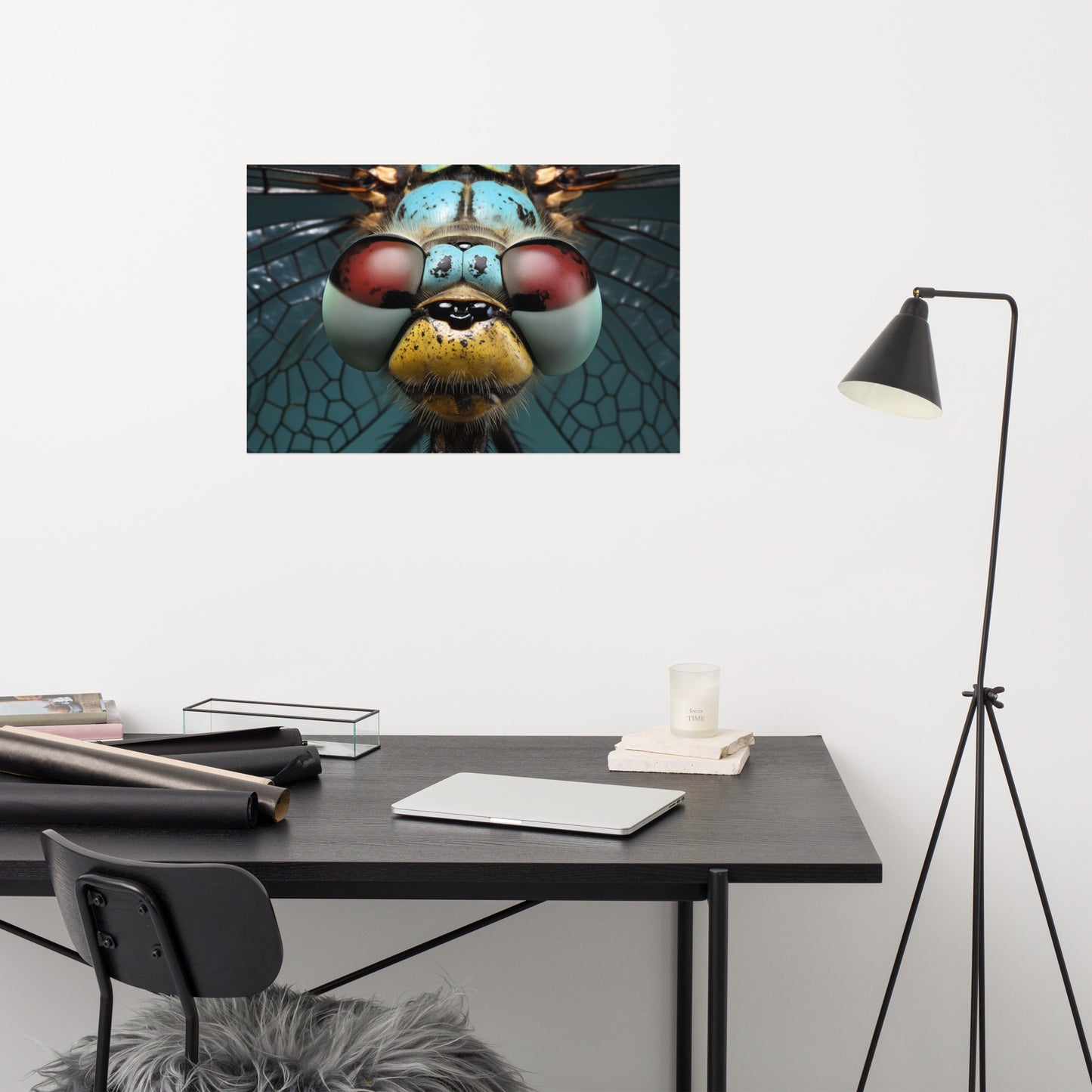 Dragonfly Art: "Dragonfly's Gaze" Photorealism - Digital Artwork Loose Print