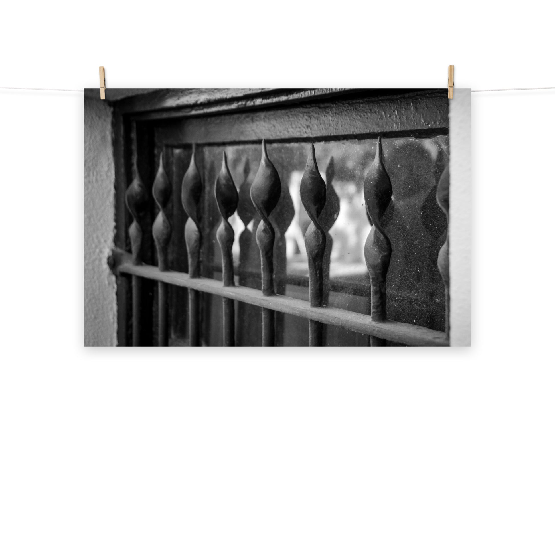 Architectural / Industrial / Cityscape Abstract Decor Wrought Iron Window Post Savannah Ga Loose Wall Art Print 8" x 10"