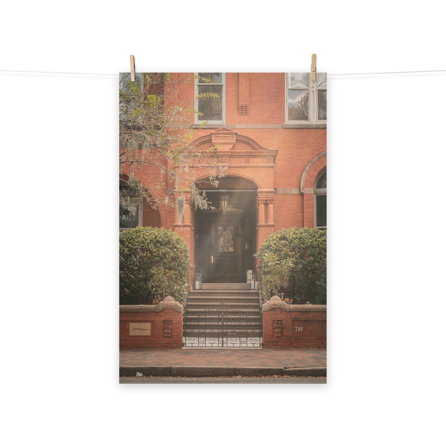 Architectural / Industrial / Cityscape Abstract Decor Lewis Kayton House Doorway Mansion on Forsyth Park Loose Wall Art Print 8" x 10"