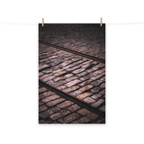 Architectural / Industrial / Cityscape Abstract Decor Train Tracks Cobblestone River Street Savannah Ga Loose Wall Art Print 8" x 10"