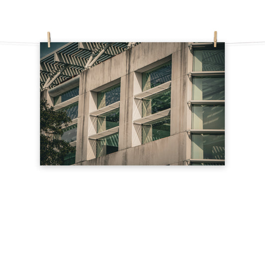 Architectural / Industrial / Cityscape Abstract Decor Window Pattern Jepson Center Savannah Ga Loose Wall Art Print 8" x 10"