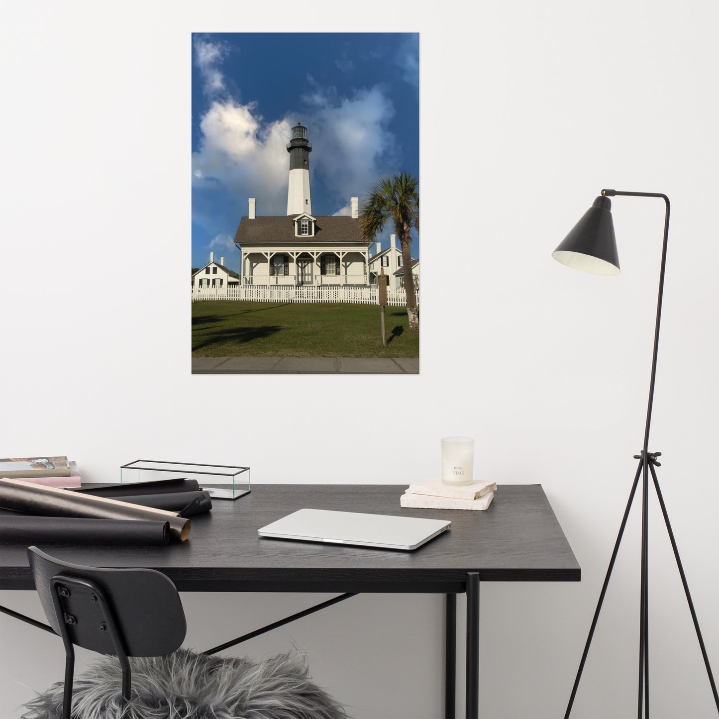 Tybee Island Lighthouse Coastal Architectural Landscape Photo Loose Wall Art Print