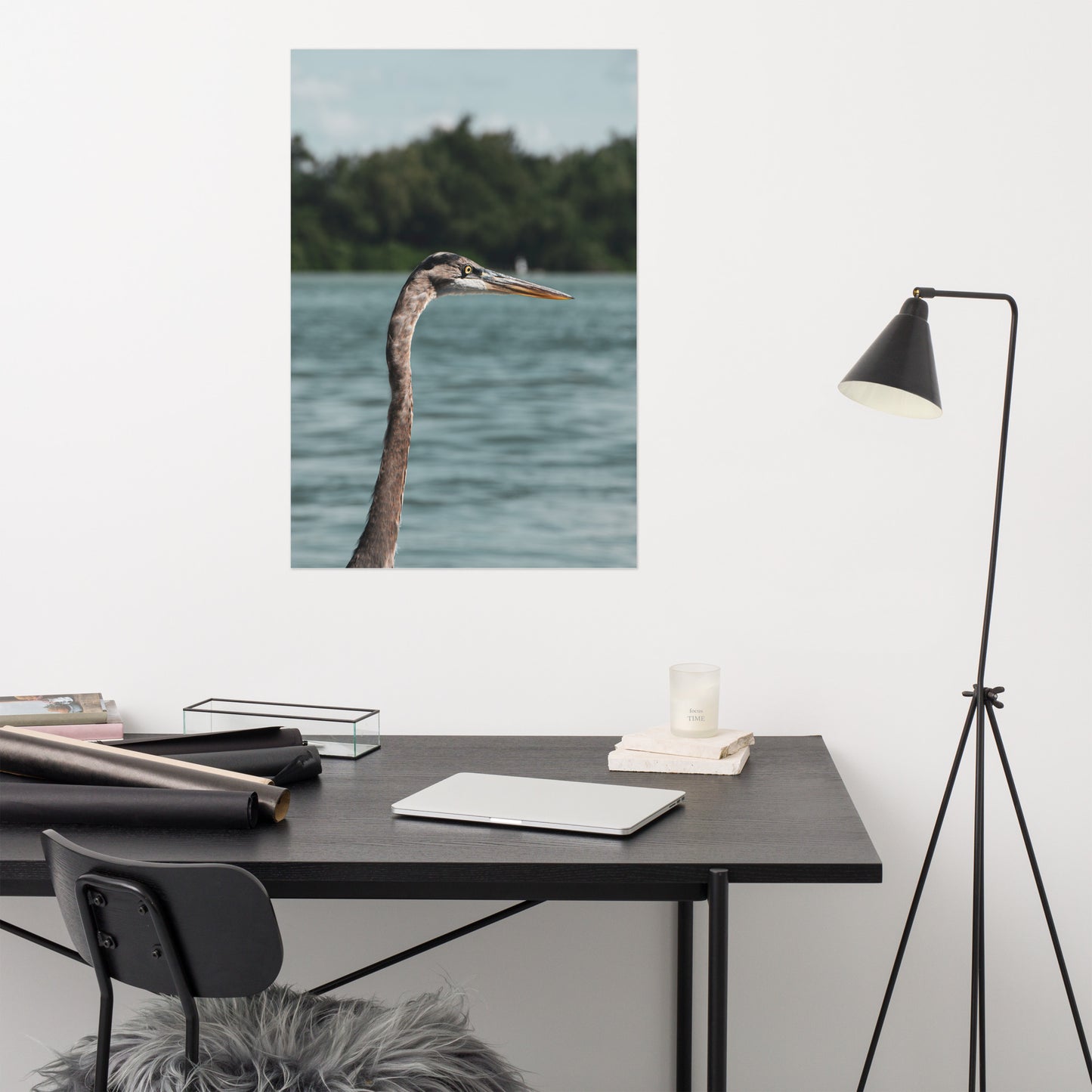 Heron in the Sound Wildlife Photo Loose Wall Art Print