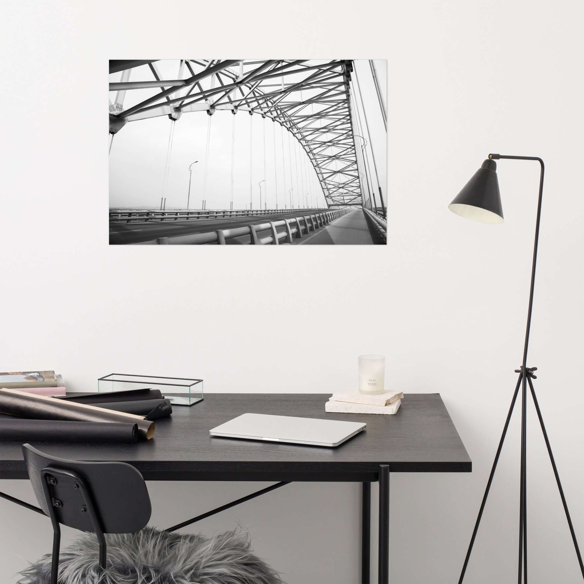 Modern Architecture Photography: Ethereal Crossing Frameless Art Print