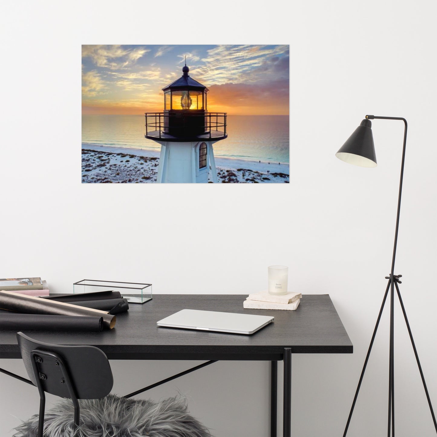 St Mark Lighthouse at Sunset Coastal Architectural Photograph Loose Unframed Wall Art Print