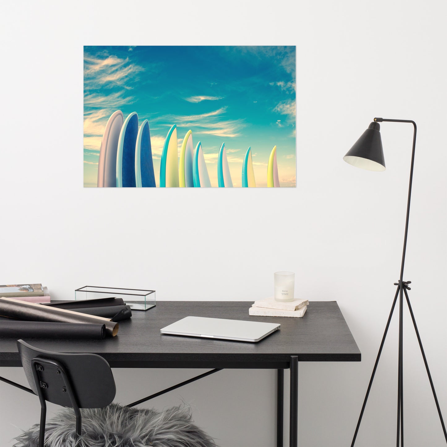 Retro Surfboards Lifestyle Photograph Loose Wall Art Print