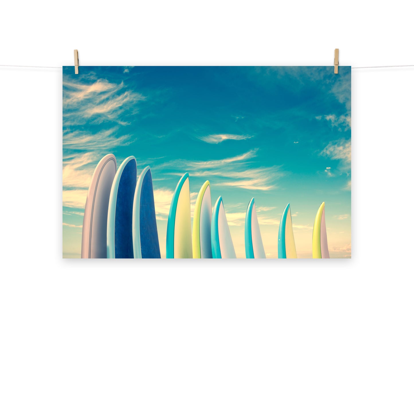 Retro Surfboards Lifestyle Photograph Loose Wall Art Print