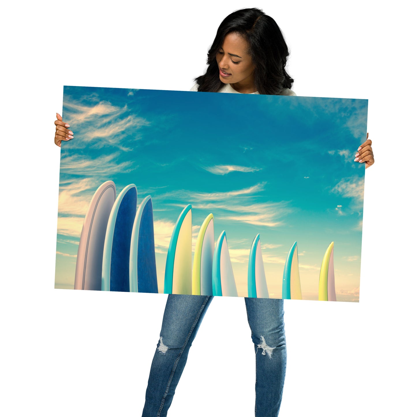 Retro Surfboards Lifestyle Photograph Loose Wall Art Print