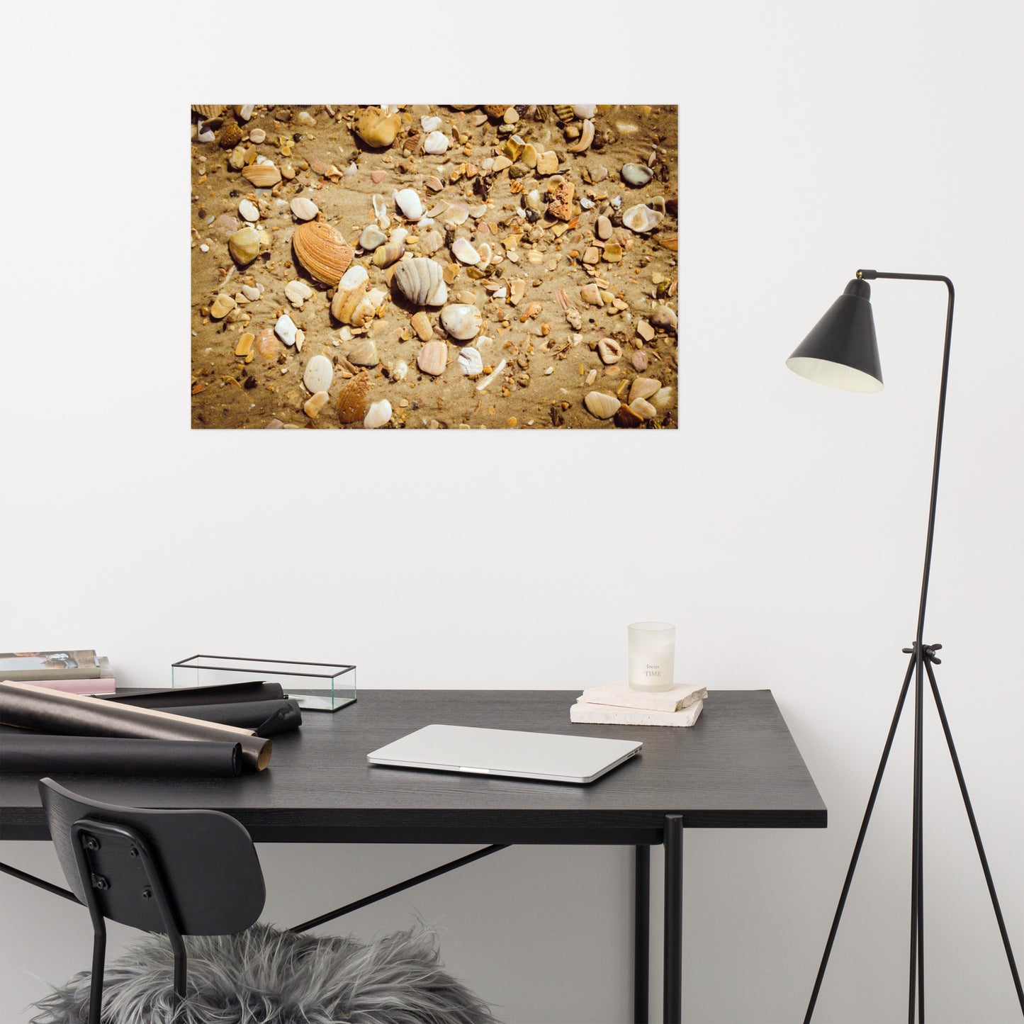 Broken Seashells and Sand Coastal Nature Photo Loose Unframed Wall Art Prints