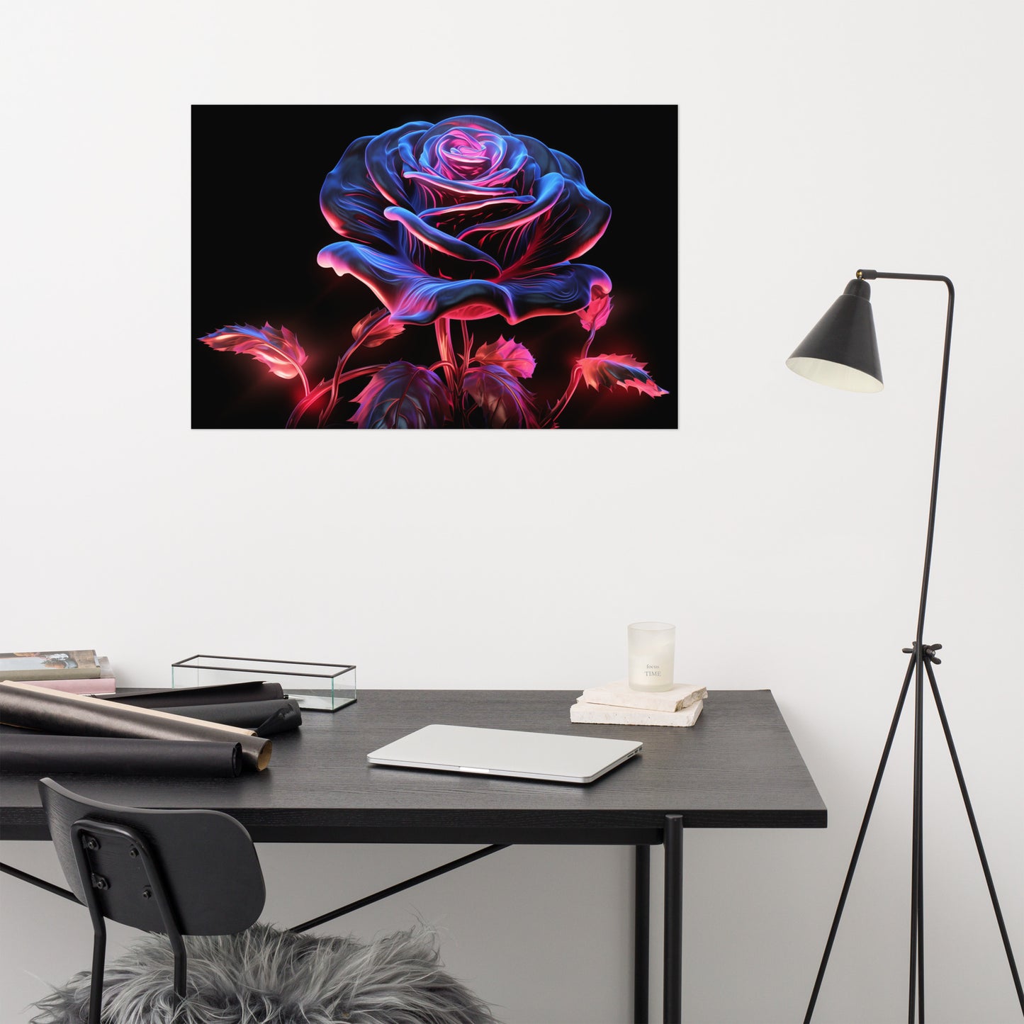 Modern Abstract Art: "Luminous Petals" - Minimal / Floral / Botanical Unframed Print