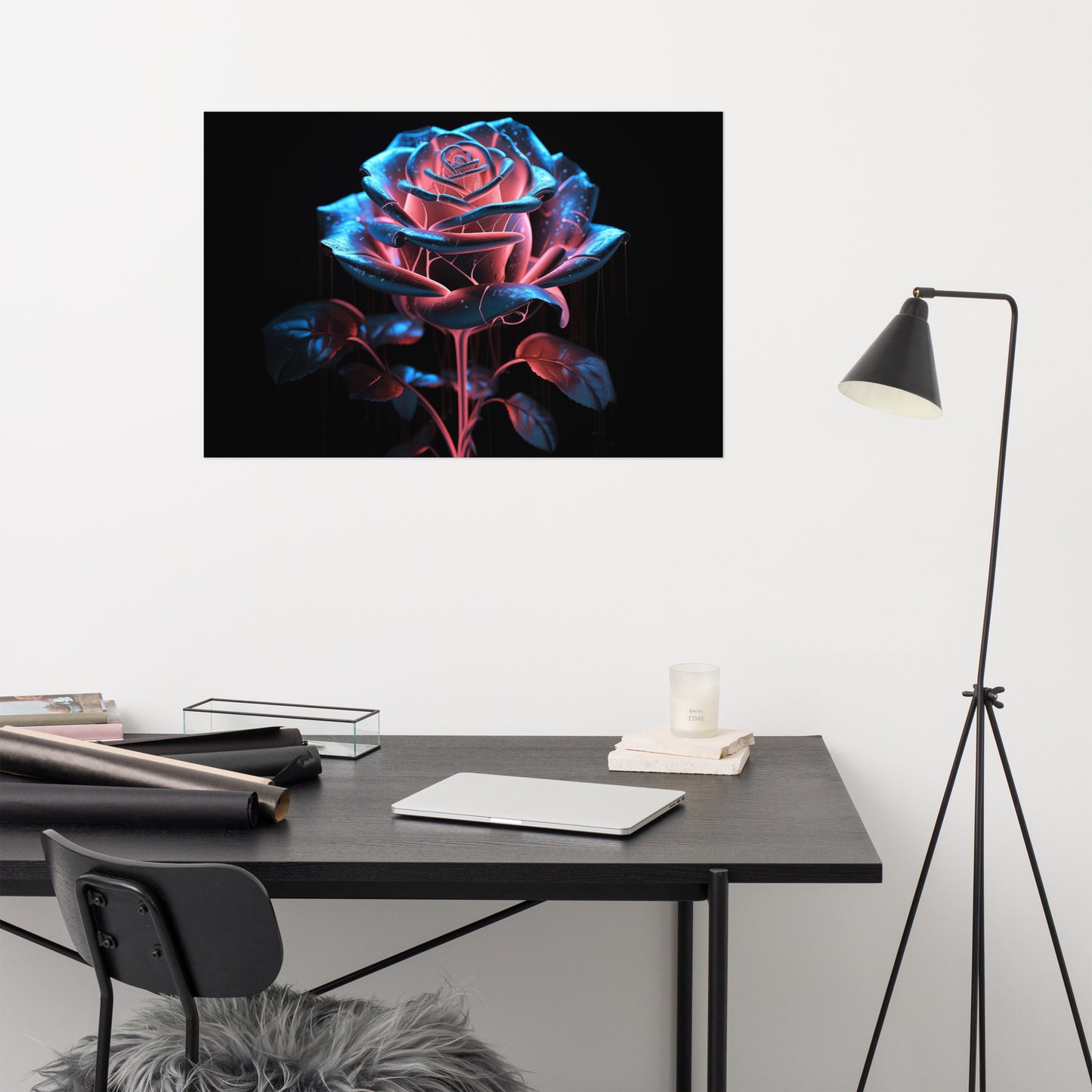 Abstract Art Pieces: "Neoteric Bloom" - Minimal / Modern / Floral / Botanical Frameless Print