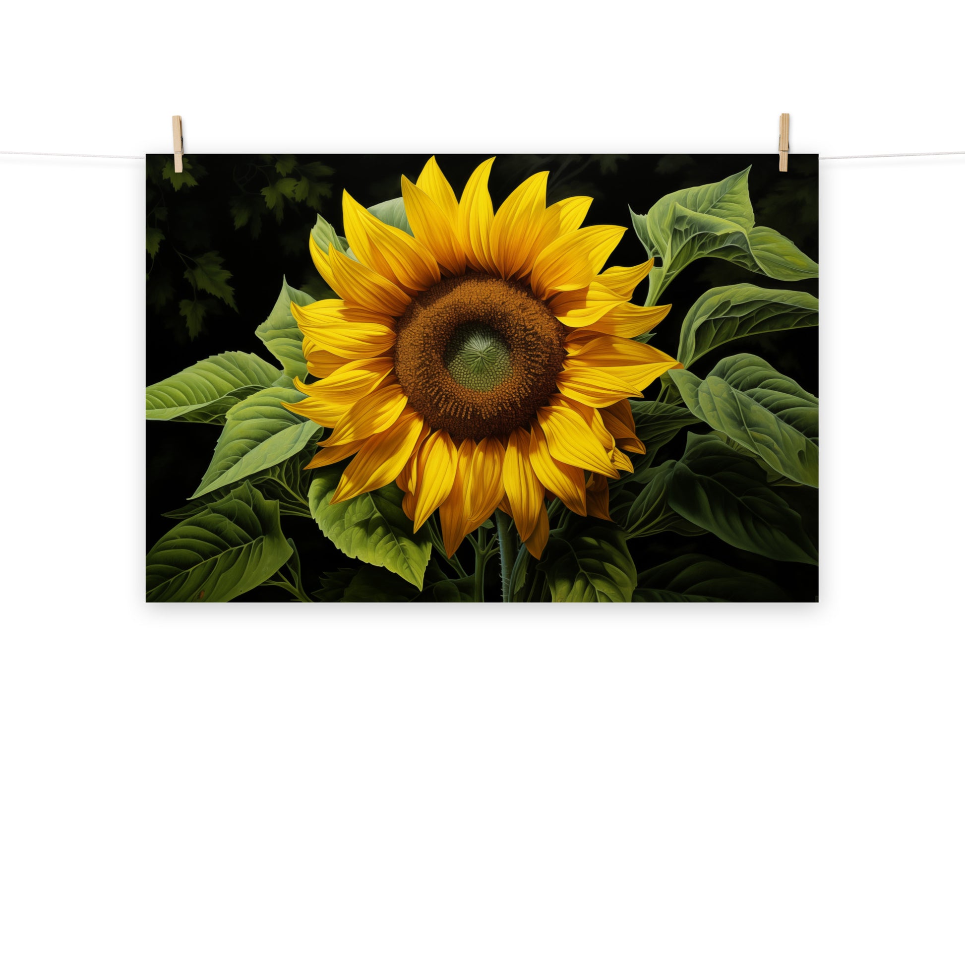 sunflower artwork: "A Moment of Gold" Illustration Digital Artwork Loose Print