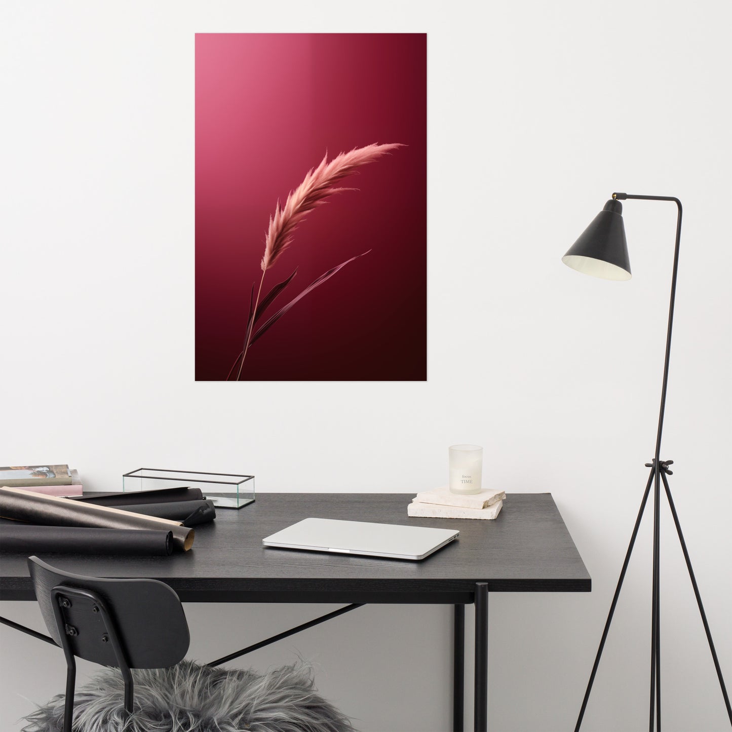 Botanical Art: A Gift from Nature Burgundy Flowers Photorealism - Digital Artwork Loose Art Print