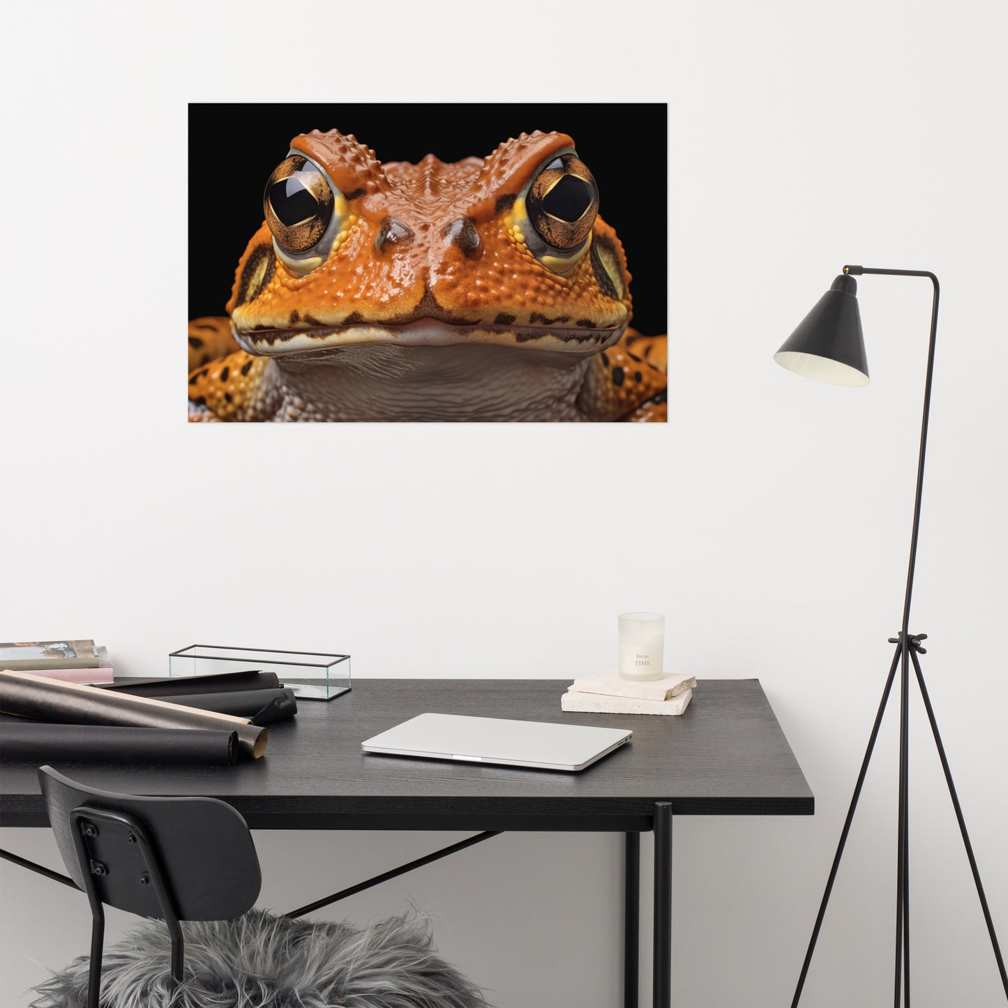 Beady-Eyed Beauty Frogs Photorealism Painting - Digital Artwork Loose Print