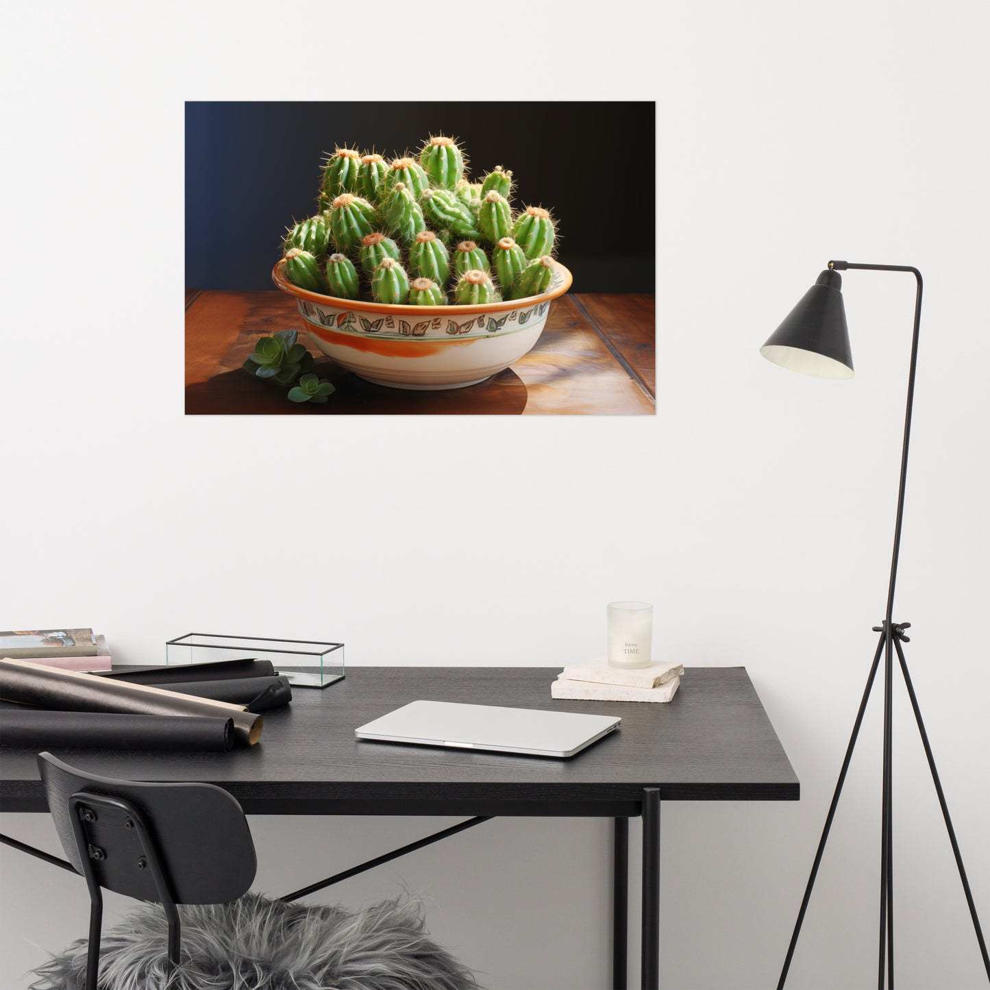 Arid Elegance Cactus Watercolor Painting - Digital Artwork Loose Print