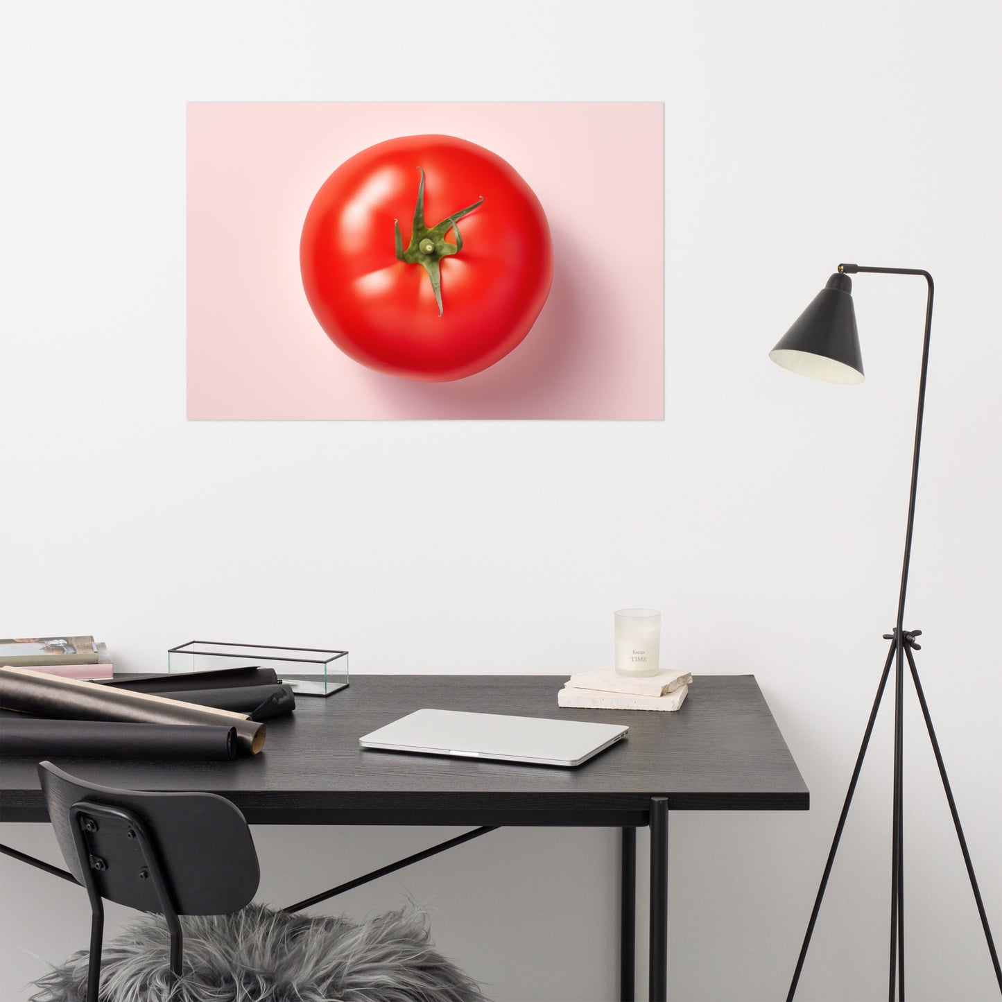 Before the First Slice Tomato Photorealism Painting - Digital Artwork Loose Art Print