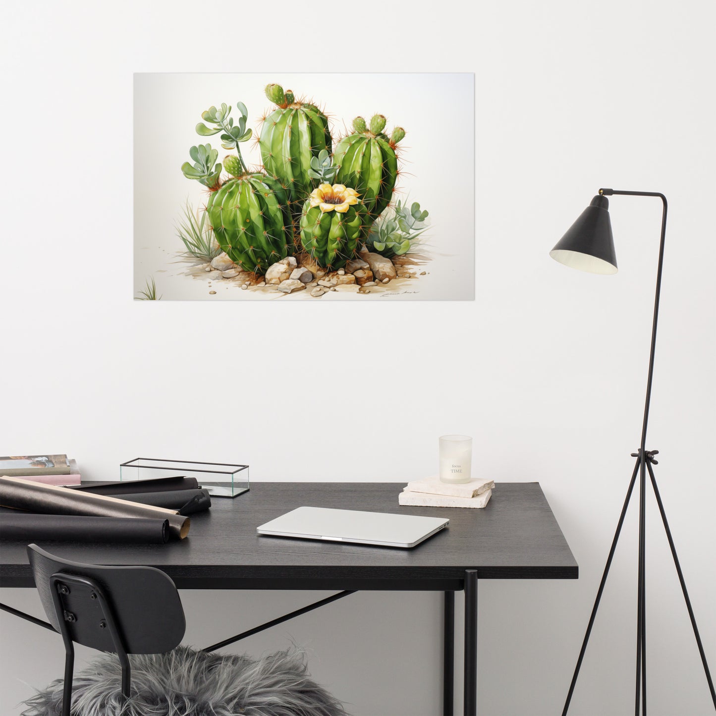 Cactus Garden Watercolor Digital Painting Loose Art Print