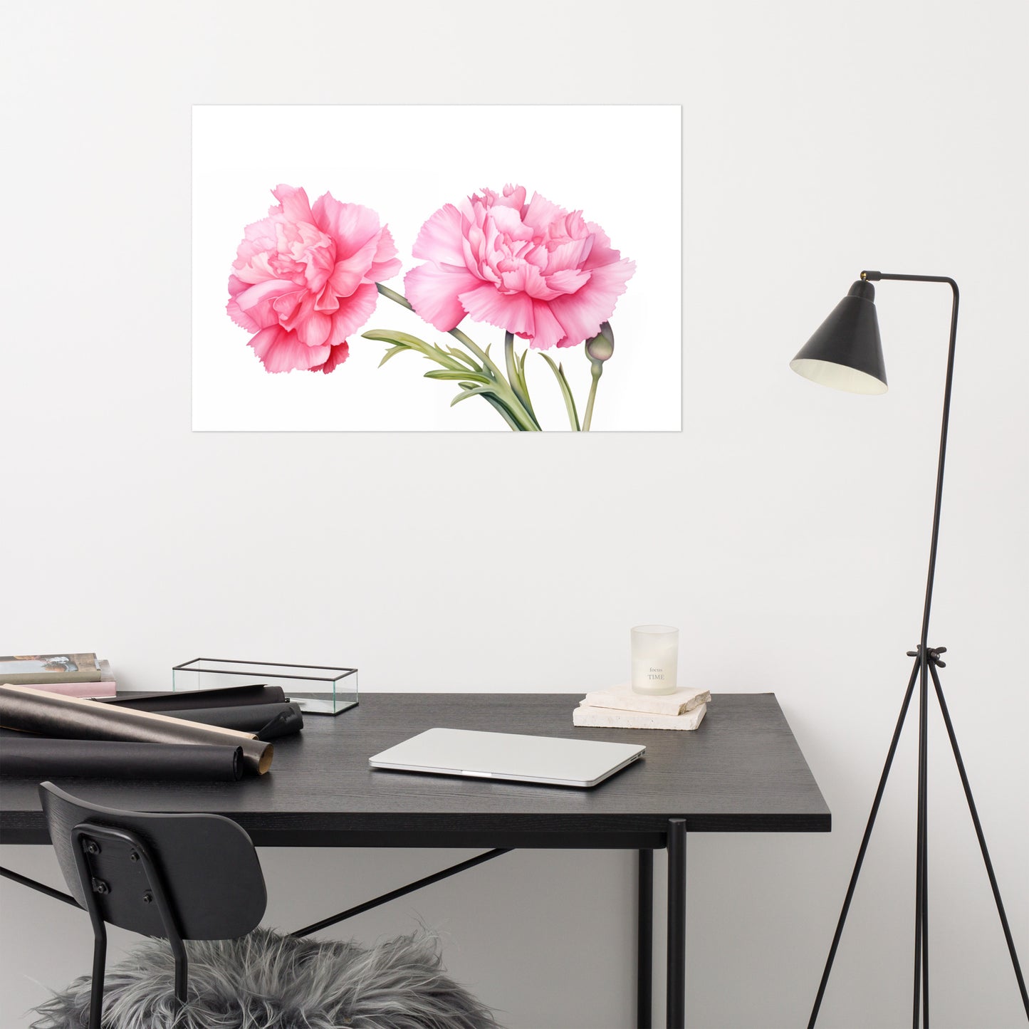 Flower Prints for Walls: Carnation Bouquet Watercolor Painting - Digital Artwork Loose Art Print