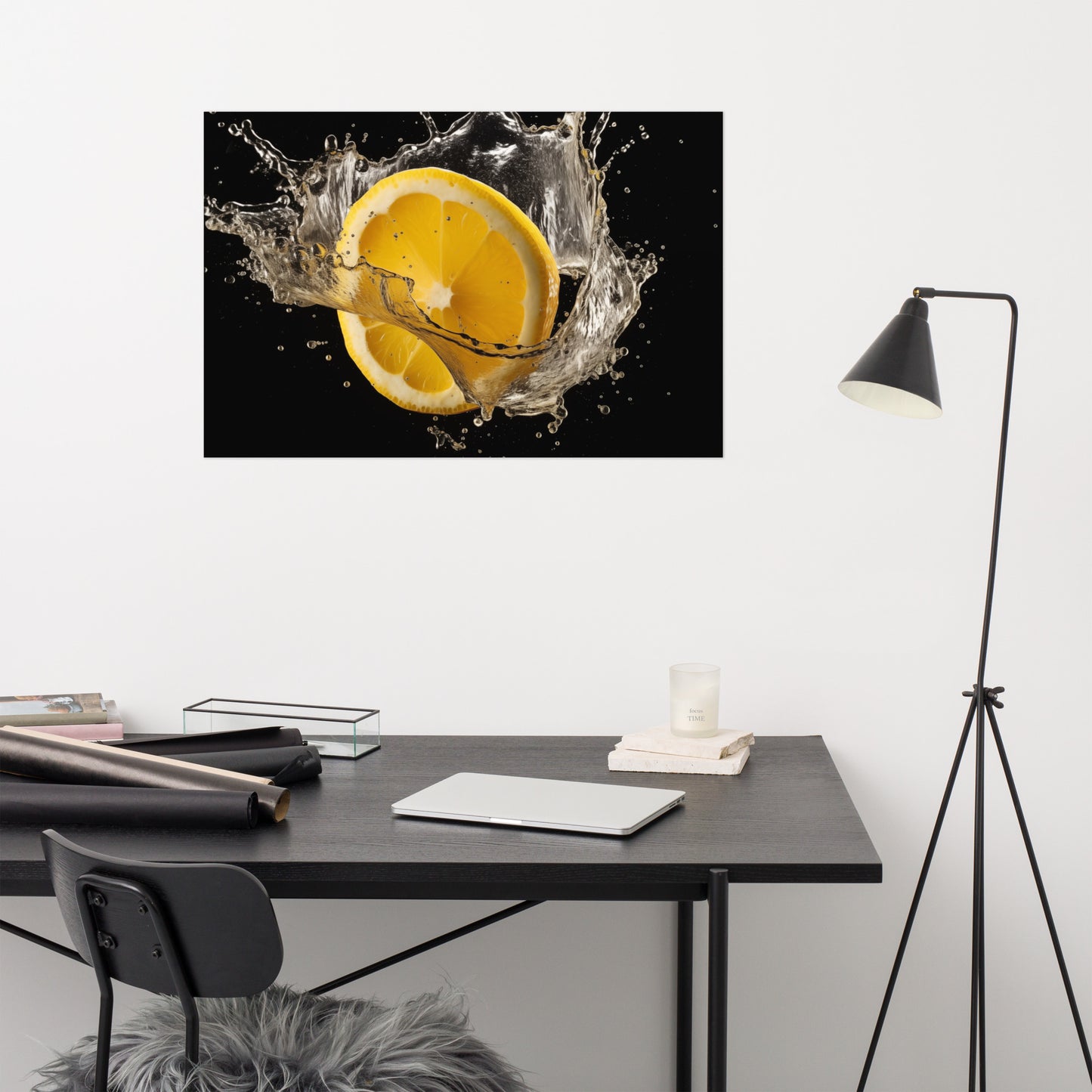 Lemon Art: Citrus Burst Photorealism - Digital Artwork Loose Art Print