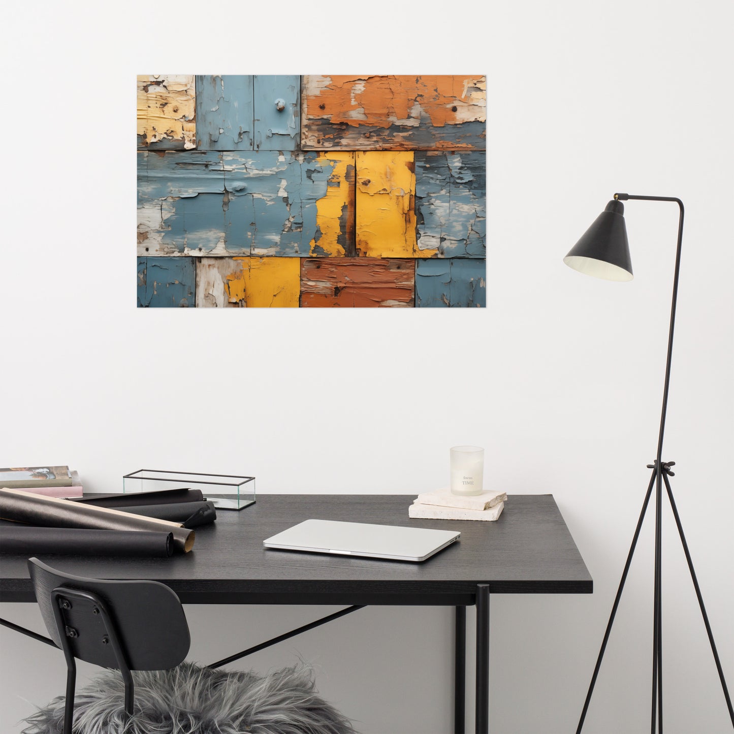 Wall Art Rustic Farmhouse: Chromatic Decay Photorealism - Digital Artwork Loose Art Print