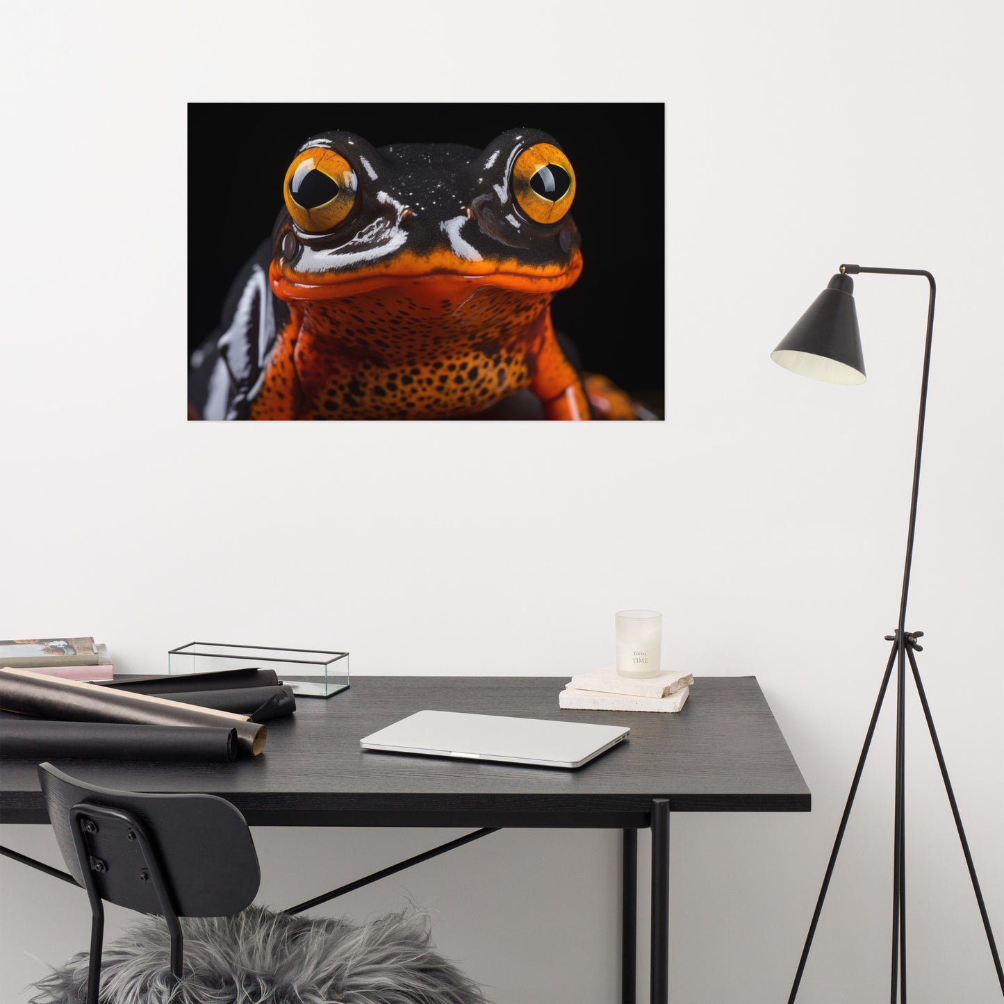 Frog Painting: Dangerously Beautiful Mantella Photorealism - Digital Artwork Loose Art Print