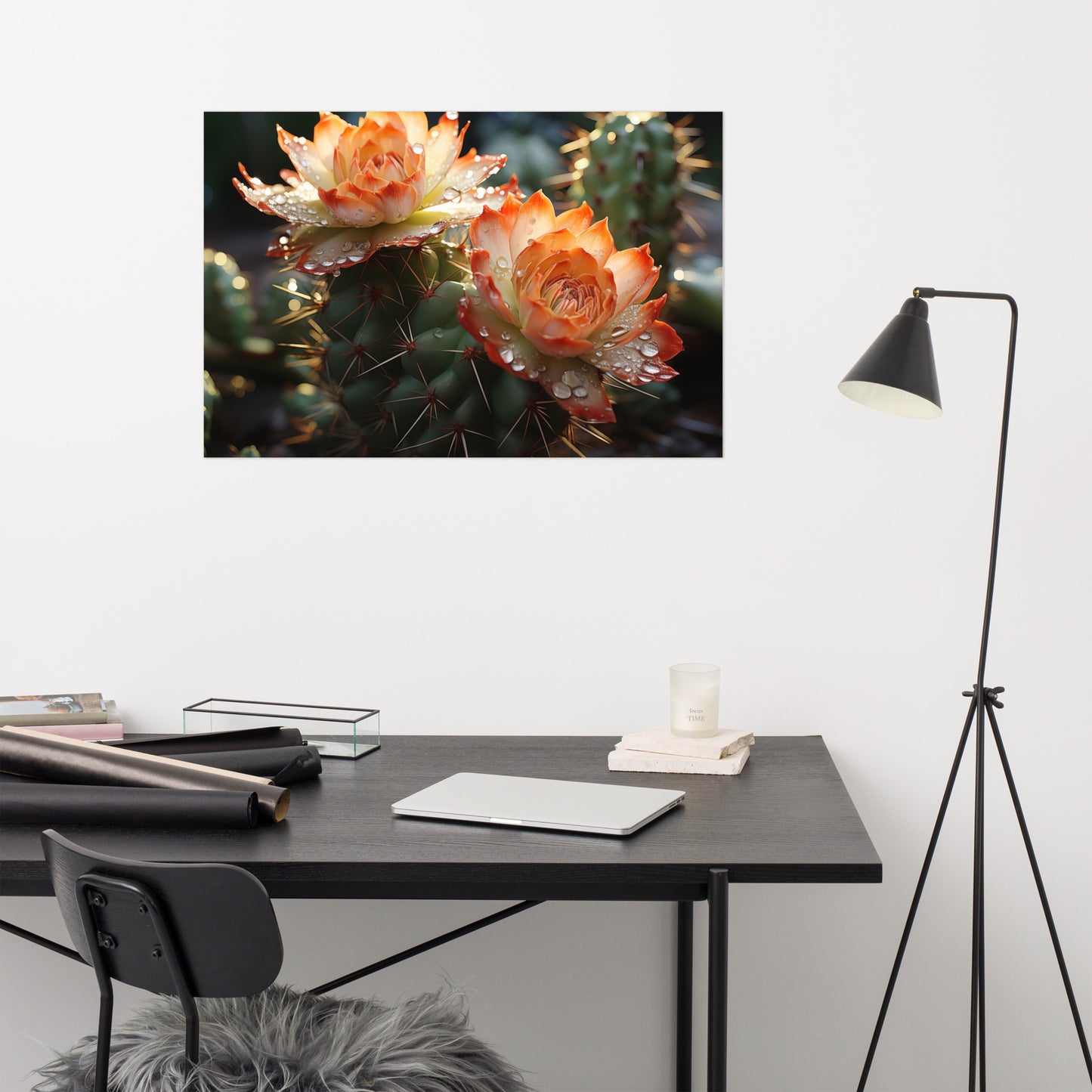 Botany Painting: Desert Jewels Cactus Photorealism - Digital Artwork Loose Art Print