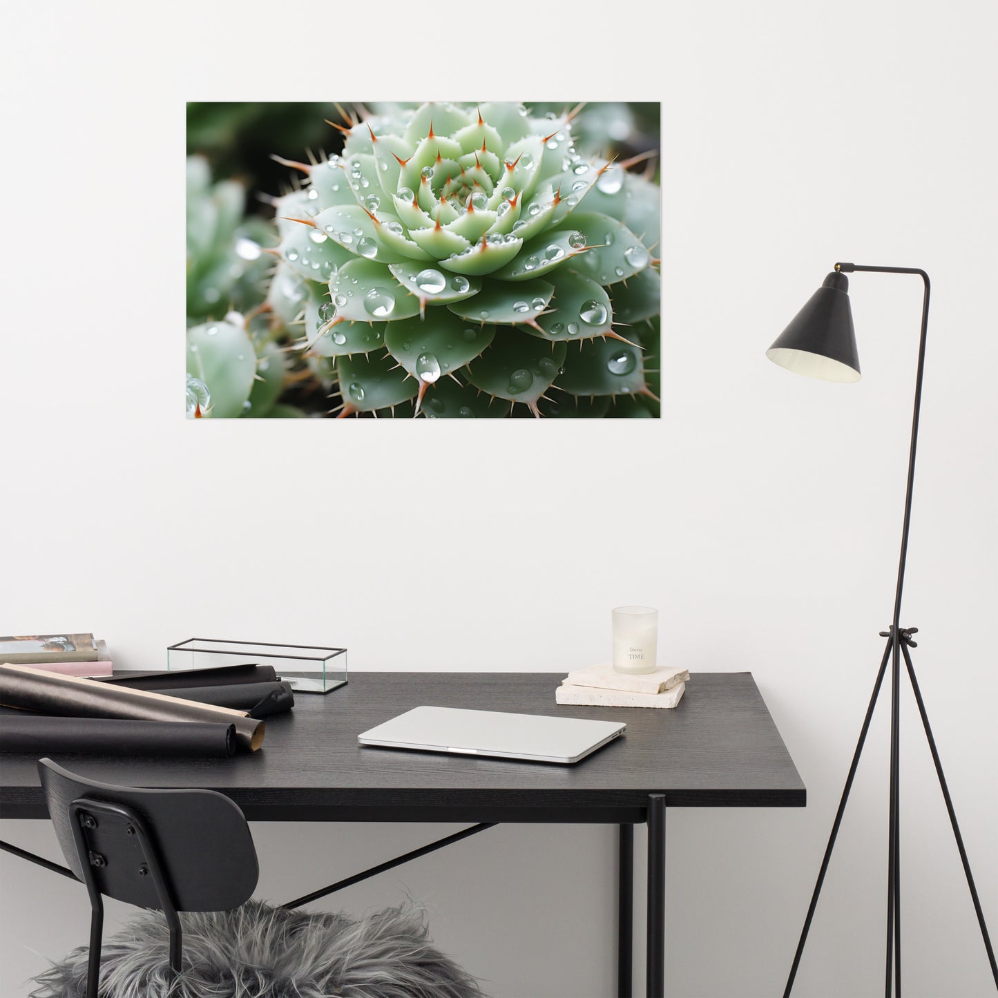 Desert Tears Agave Succulent Photorealism - Digital Artwork Loose Art Print