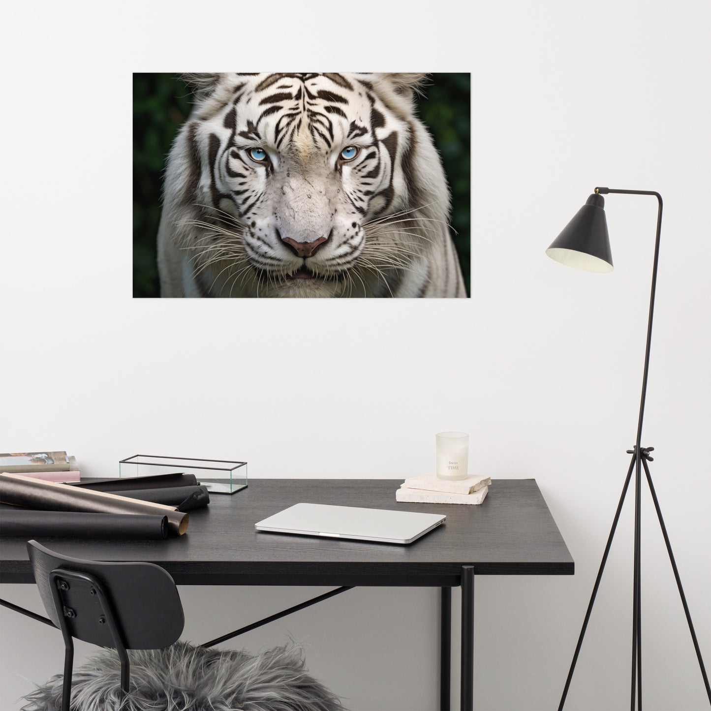 Tiger Wall Decor: Don't Mess with Me Photorealism - Digital Artwork Loose Art Print