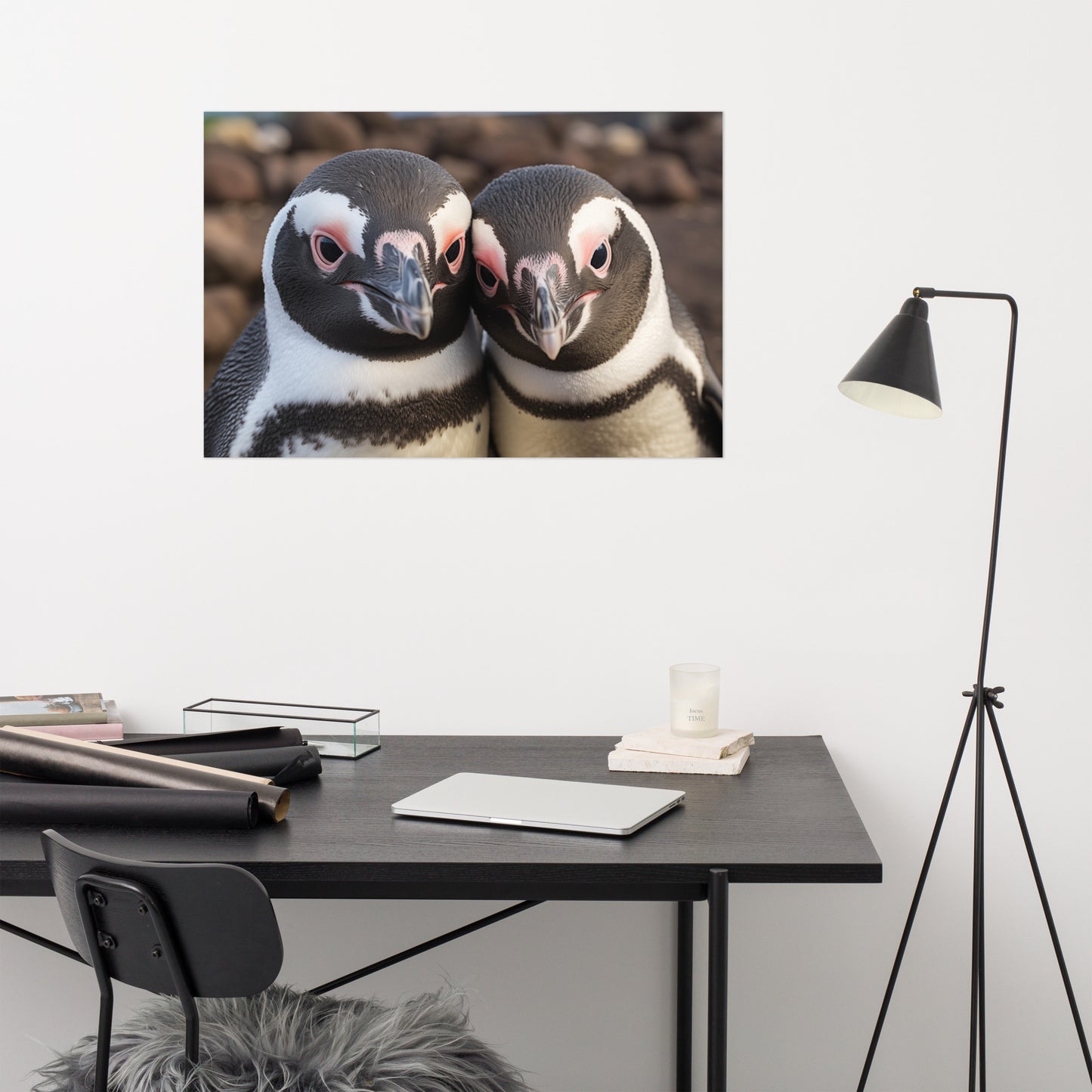 Penguin Art: Double Trouble Photorealism - Digital Artwork Loose Print