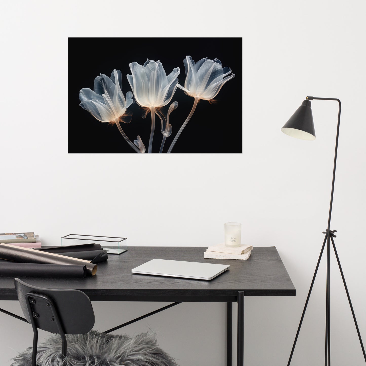 Floral Anatomy X-ray Effect Illustration - Digital Artwork Loose Art Print