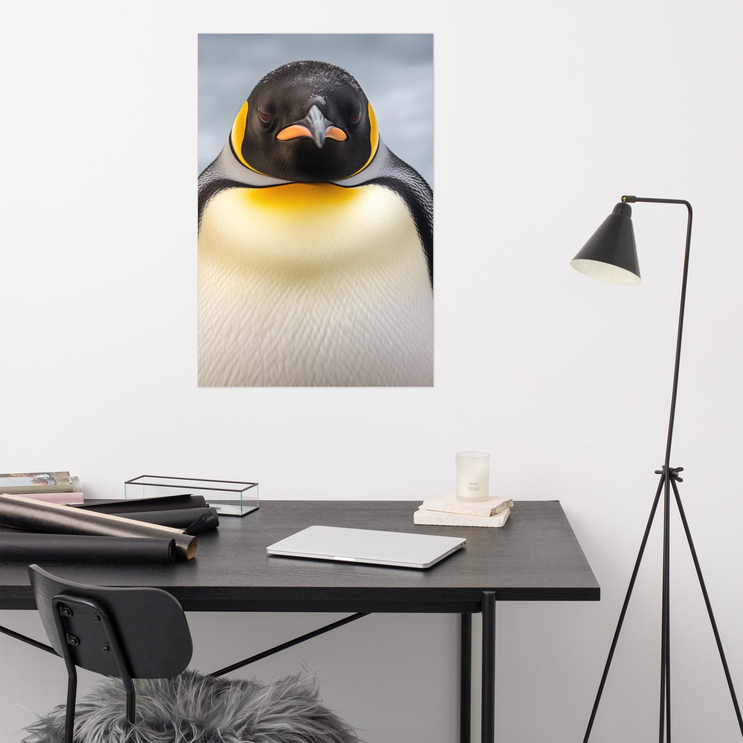 Frigid Fury Penguins Photorealism - Digital Artwork Loose Art Print