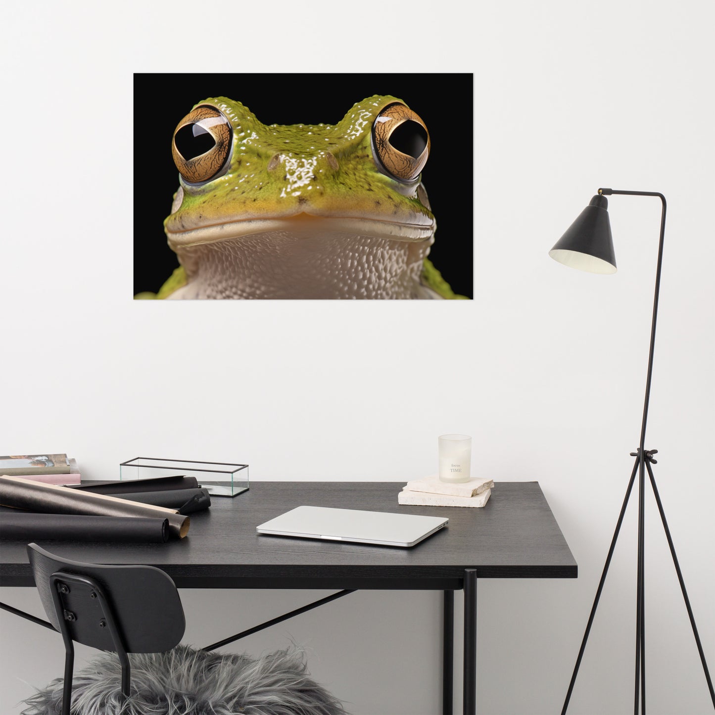 Froggy Face Hylidae Tree Frog Photorealism - Digital Artwork Loose Art Print