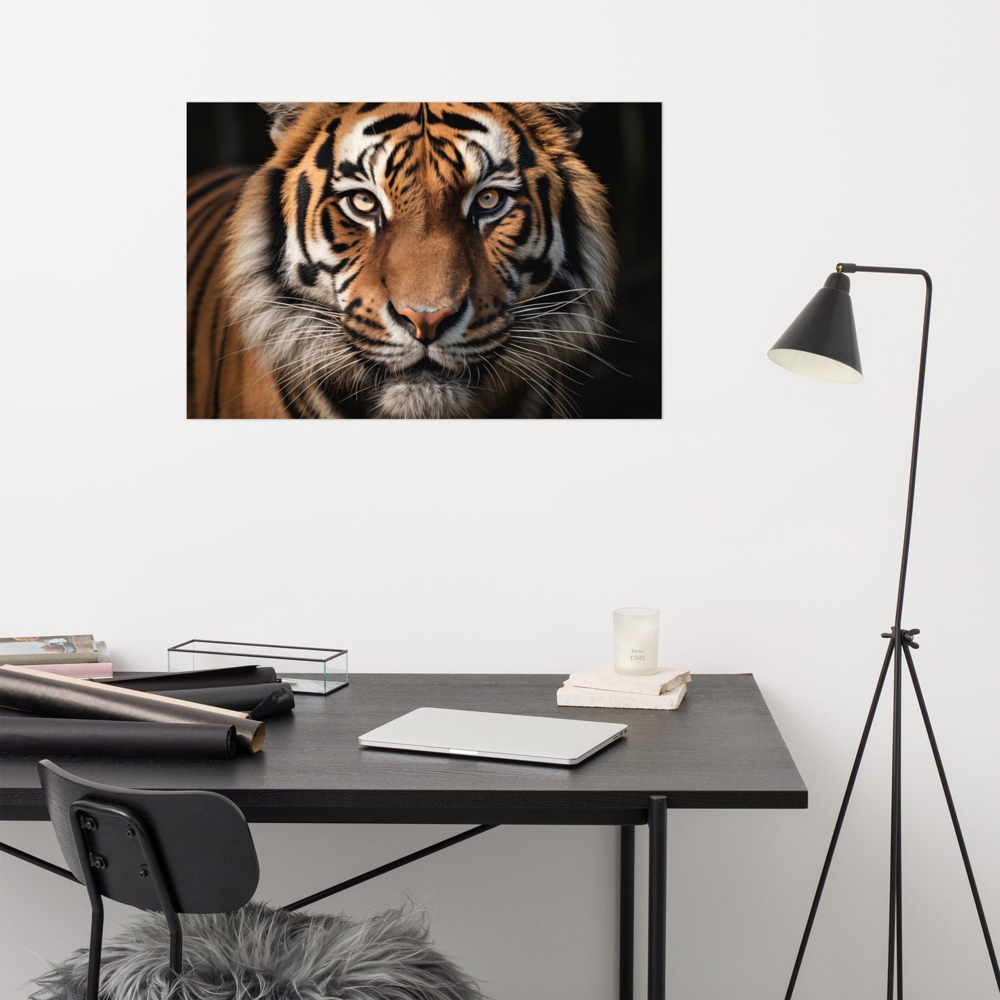 Ghost of the Jungle Tiger Photorealism - Digital Artwork Loose Art Print