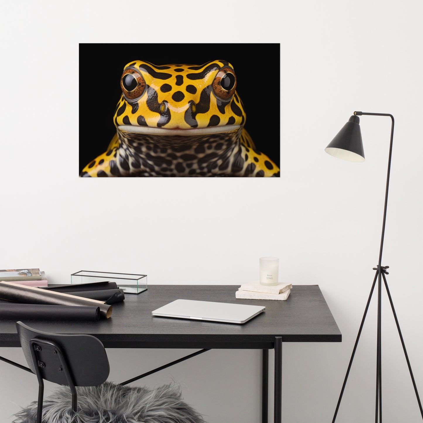 Golden Wonder Southern Corroboree Frog Close-up Photorealism - Digital Artwork Loose Art Print