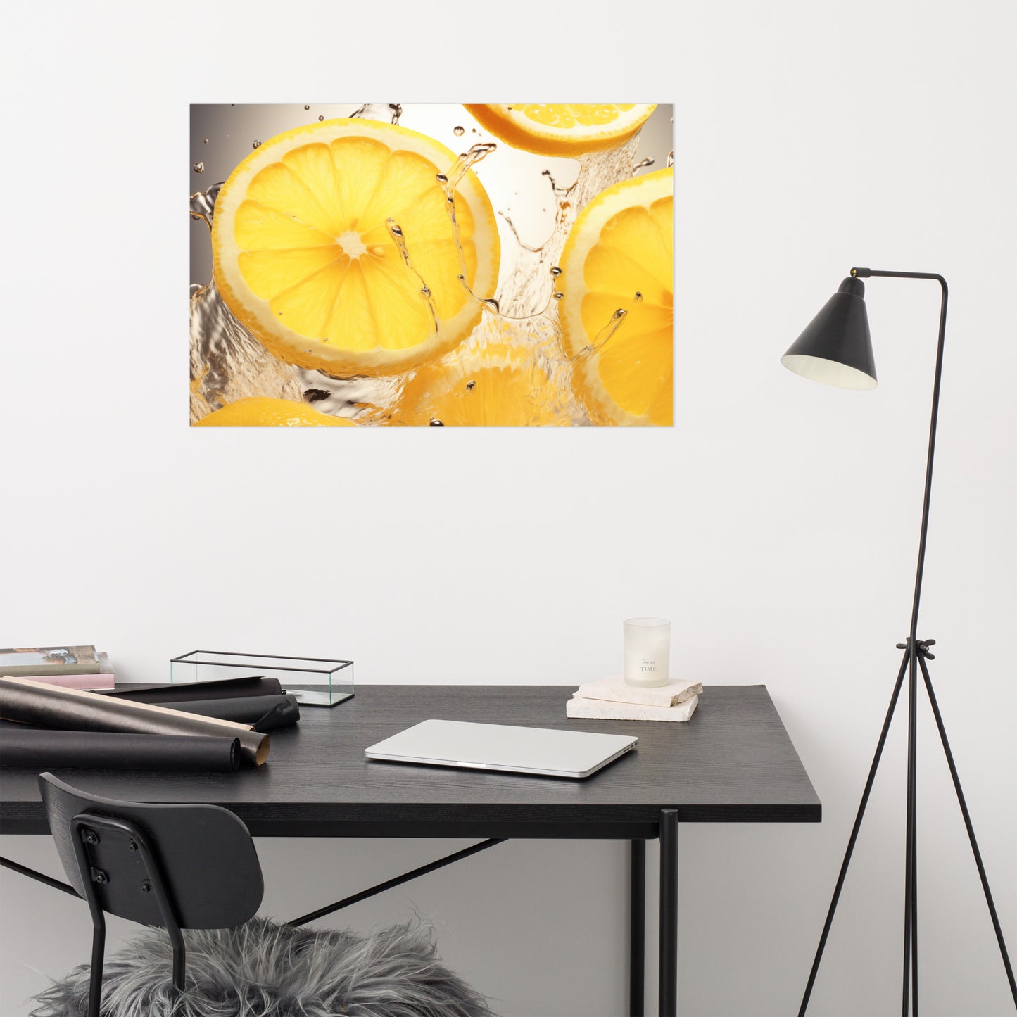 Lemon Zest Photorealism - Digital Artwork Loose Art Print