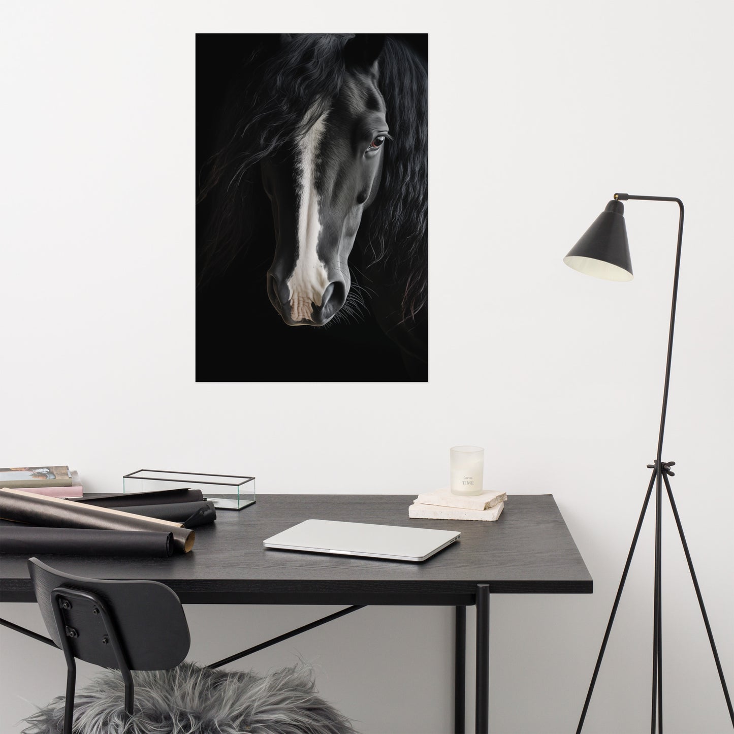 Midnight Majesty Photorealism - Digital Artwork Loose Art Print