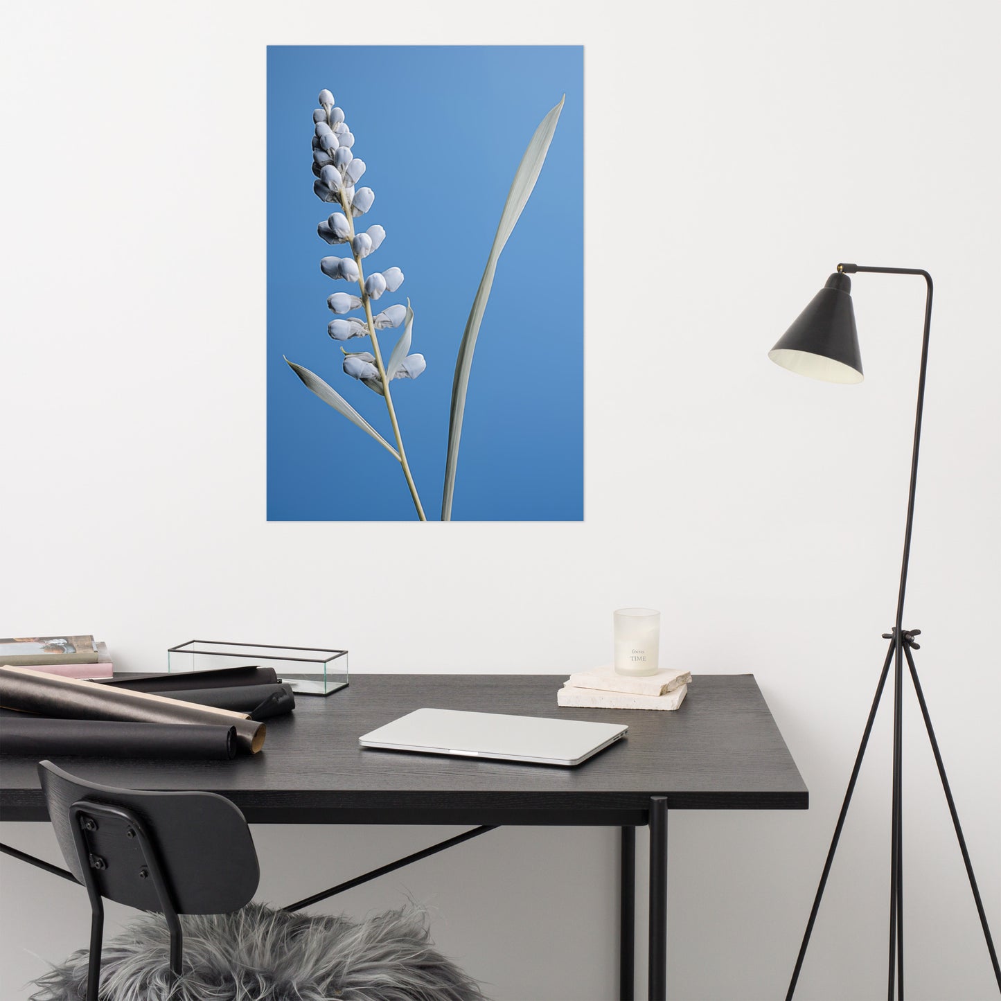 Nature's Masterpiece Blue Flowers Photorealism - Digital Artwork Loose Art Print