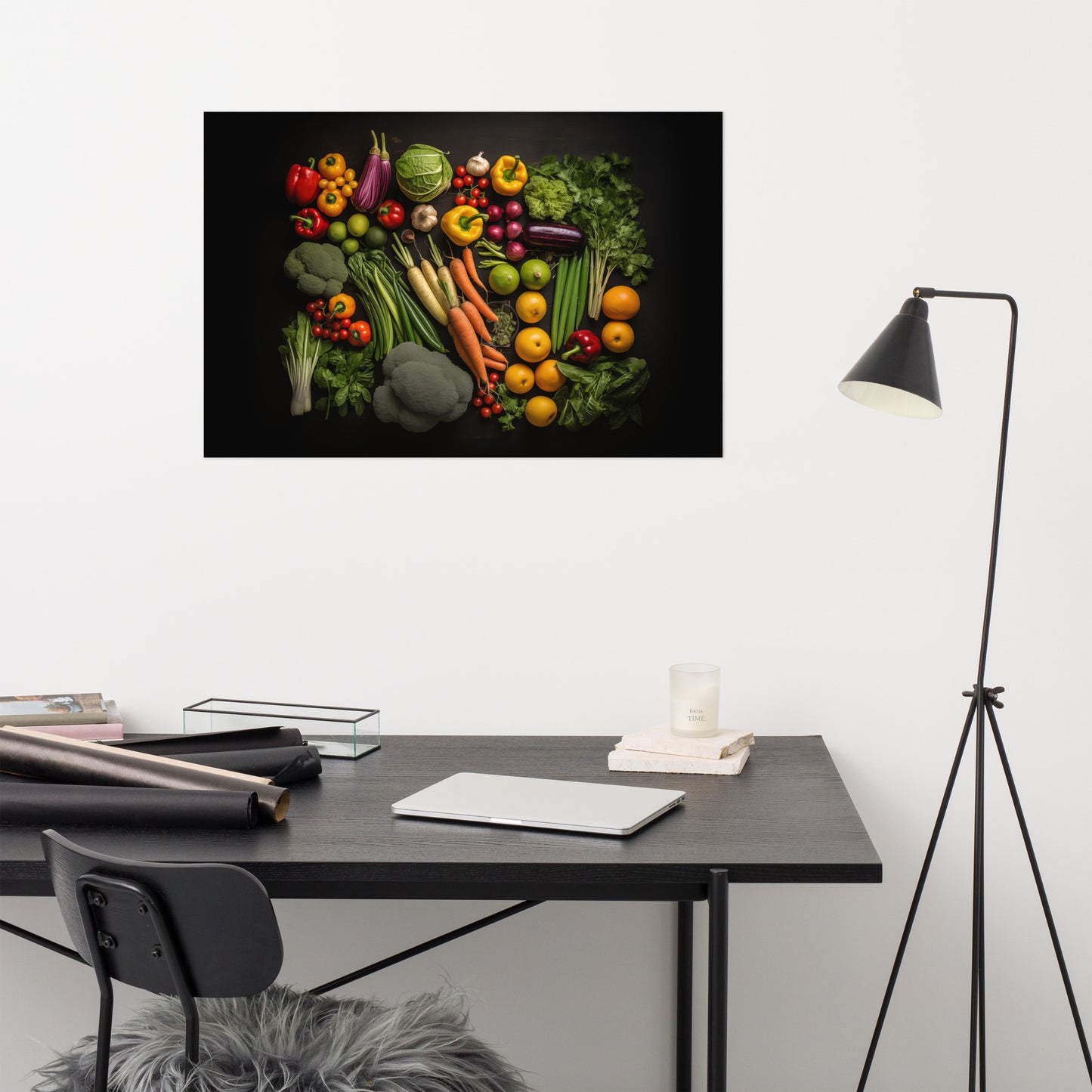 Nature's Palette Vegetable Photorealism - Digital Artwork Loose Art Print